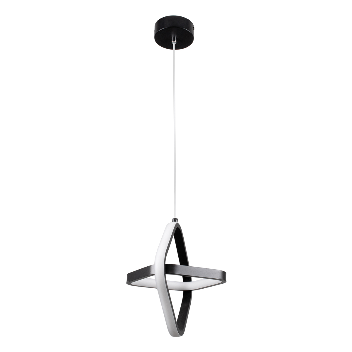 LEDTM® ROSE 61064 Μοντέρνο Κρεμαστό Φωτιστικό Οροφής LED 22W 2640lm 300° AC 220-240V IP20 Ρυθμιζόμενο Λευκό CCT με On/Off 2700K/4500K/6000K - Lumileds SMD Chip - Μαύρο Ματ - Μ24 x Π22 x Υ24cm - 3 Χρόνια Εγγύηση - Image 4
