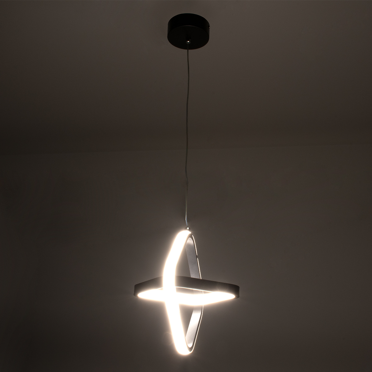 LEDTM® ROSE 61064 Μοντέρνο Κρεμαστό Φωτιστικό Οροφής LED 22W 2640lm 300° AC 220-240V IP20 Ρυθμιζόμενο Λευκό CCT με On/Off 2700K/4500K/6000K - Lumileds SMD Chip - Μαύρο Ματ - Μ24 x Π22 x Υ24cm - 3 Χρόνια Εγγύηση - Image 10