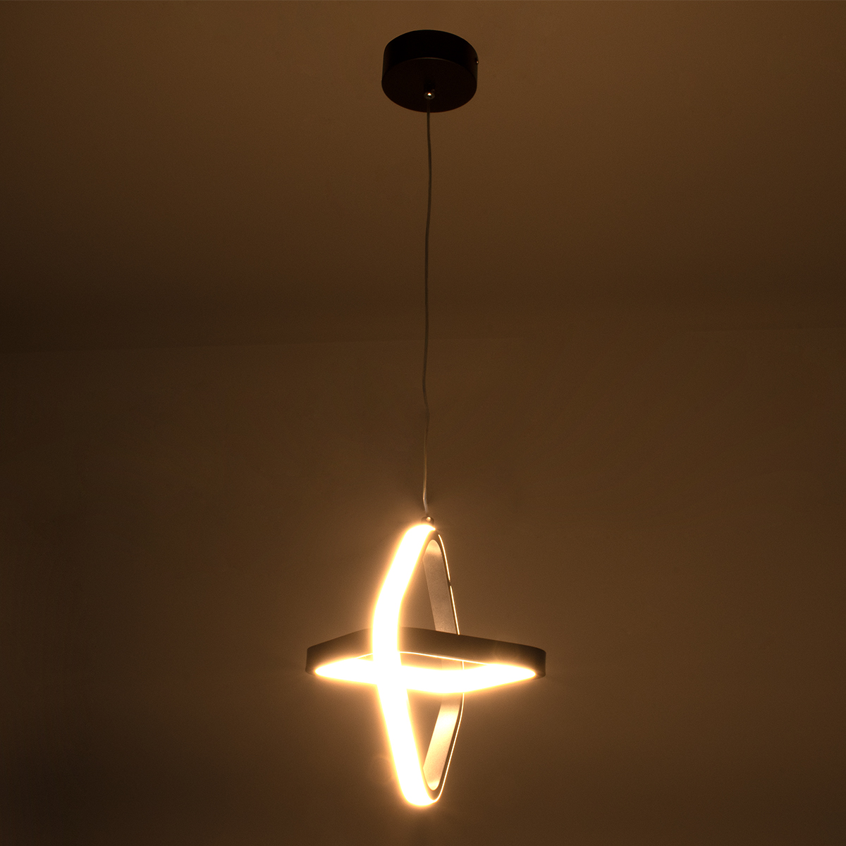 LEDTM® ROSE 61066 Μοντέρνο Κρεμαστό Φωτιστικό Οροφής LED 22W 2640lm 300° AC 220-240V IP20 Ρυθμιζόμενο Λευκό CCT με On/Off 2700K/4500K/6000K - Lumileds SMD Chip - Χρυσό Βούρτσας - Μ24 x Π22 x Υ24cm - 3 Χρόνια Εγγύηση - Image 9