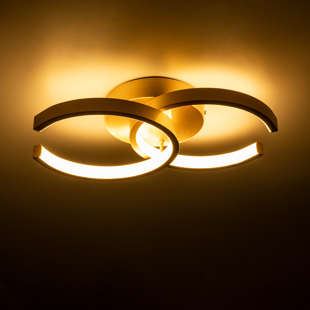 LEDTM® EVA 61069 Μοντέρνο Φωτιστικό Οροφής LED 16W 1920lm 300° AC 220-240V IP20 Ρυθμιζόμενο Λευκό CCT με On/Off 2700K/4500K/6000K - Lumileds SMD Chip - Χρυσό Βούρτσας - Μ33 x Π21 x Υ7cm - 3 Χρόνια Εγγύηση - Image 6