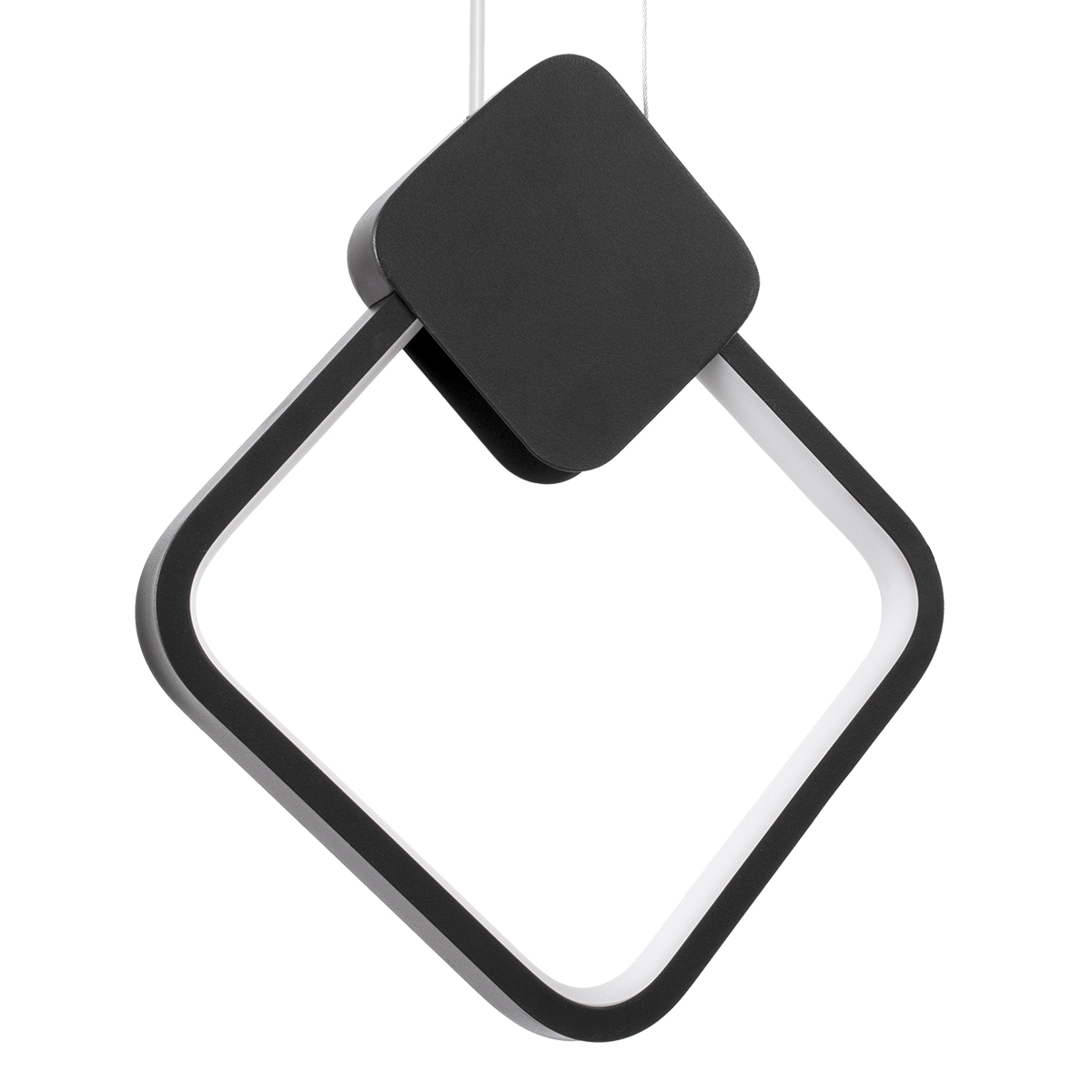 LEDTM® MARY 61082 Μοντέρνο Κρεμαστό Φωτιστικό Οροφής LED 12W 1440lm 300° AC 220-240V IP20 Ρυθμιζόμενο Λευκό CCT με On/Off 2700K/4500K/6000K - Lumileds SMD Chip - Μαύρο - Μ20 x Π2.3 x Υ28.5cm - 3 Χρόνια Εγγύηση - Image 3