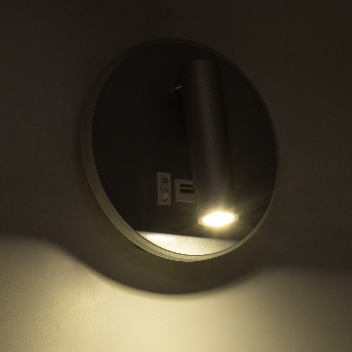 LEDTM® JERSEY 61103 Μοντέρνο Φωτιστικό Τοίχου - Απλίκα Ξενοδοχείου Reading Light με Φορτιστή USB 3A LED 10W 1380lm 36° & 360° AC 220-240V IP20 Φυσικό Λευκό 4500K - Bridgelux SMD Chip & TÜV SÜD Driver - Νίκελ Βούρτσας - Μ14.5 x Π14.5 x Υ6cm - 3 Χρόνια Εγγύηση - Image 11