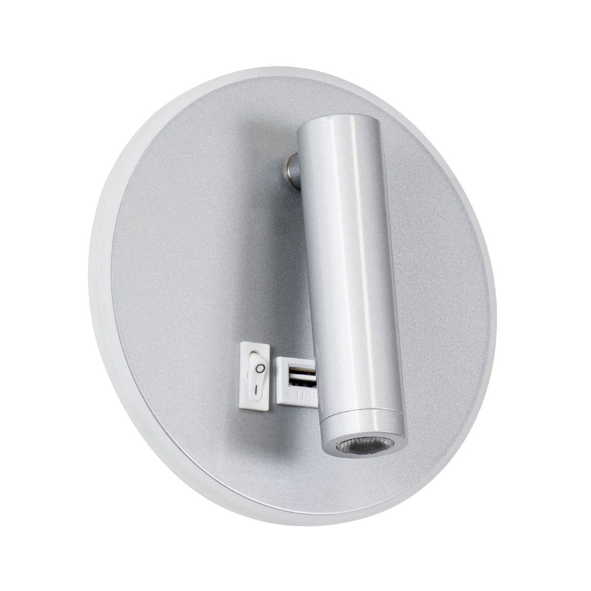 LEDTM® JERSEY 61103 Μοντέρνο Φωτιστικό Τοίχου - Απλίκα Ξενοδοχείου Reading Light με Φορτιστή USB 3A LED 10W 1380lm 36° & 360° AC 220-240V IP20 Φυσικό Λευκό 4500K - Bridgelux SMD Chip & TÜV SÜD Driver - Νίκελ Βούρτσας - Μ14.5 x Π14.5 x Υ6cm - 3 Χρόνια Εγγύηση - Image 3