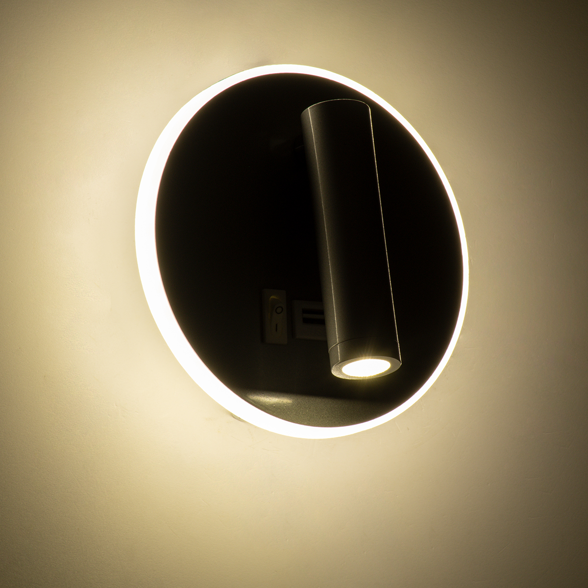 LEDTM® JERSEY 61103 Μοντέρνο Φωτιστικό Τοίχου - Απλίκα Ξενοδοχείου Reading Light με Φορτιστή USB 3A LED 10W 1380lm 36° & 360° AC 220-240V IP20 Φυσικό Λευκό 4500K - Bridgelux SMD Chip & TÜV SÜD Driver - Νίκελ Βούρτσας - Μ14.5 x Π14.5 x Υ6cm - 3 Χρόνια Εγγύηση - Image 9