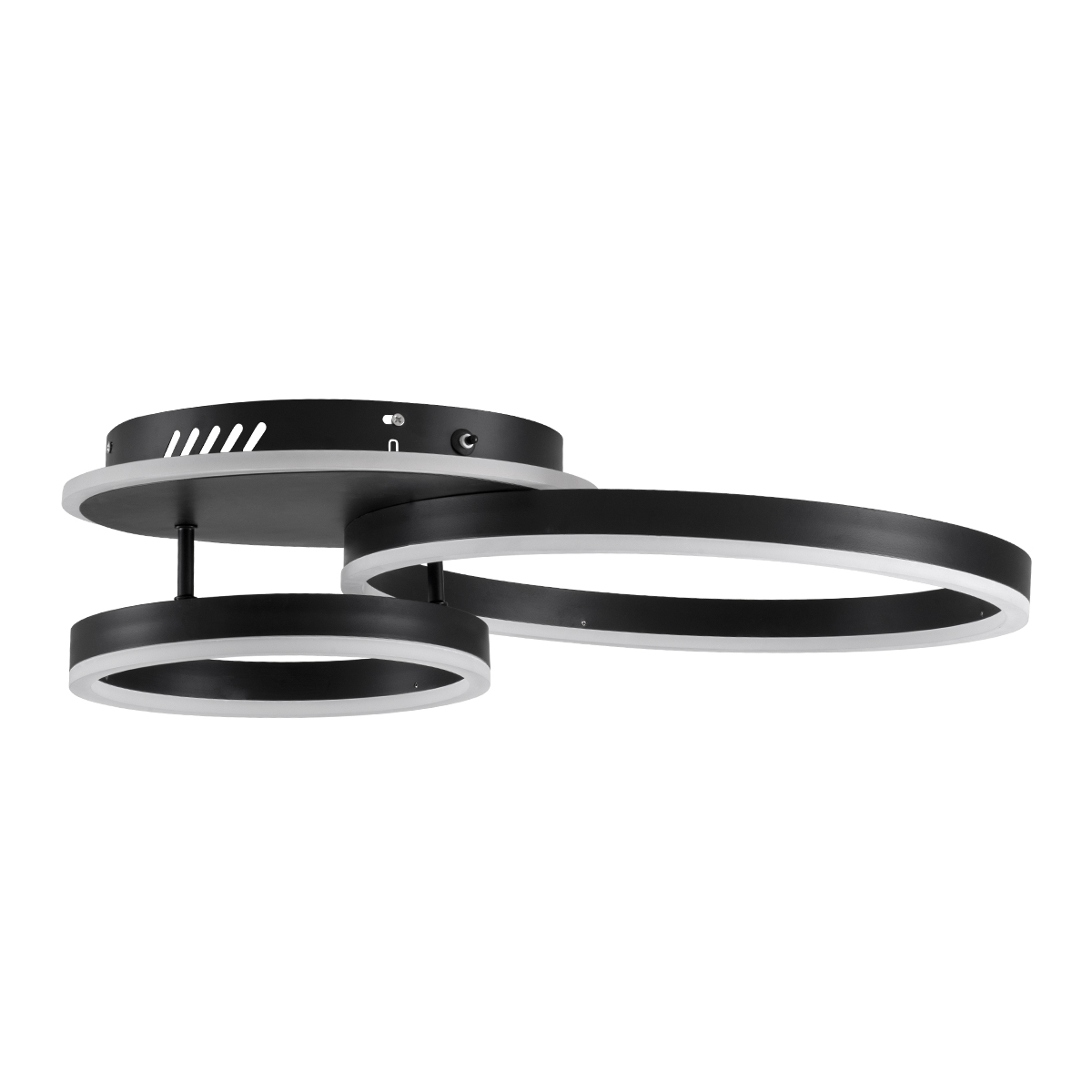 LEDTM® VENOM 61120 Μοντέρνο Φωτιστικό Οροφής LED 67W 8107lm 360° AC 220-240V IP20 Ρυθμιζόμενο Λευκό CCT με Χειριστήριο από 2700K έως 6000K Dimmable - Lumileds SMD Chip - Μαύρο Ματ - Μ60 x Π40 x Υ12.5cm - 3 Χρόνια Εγγύηση - Image 4