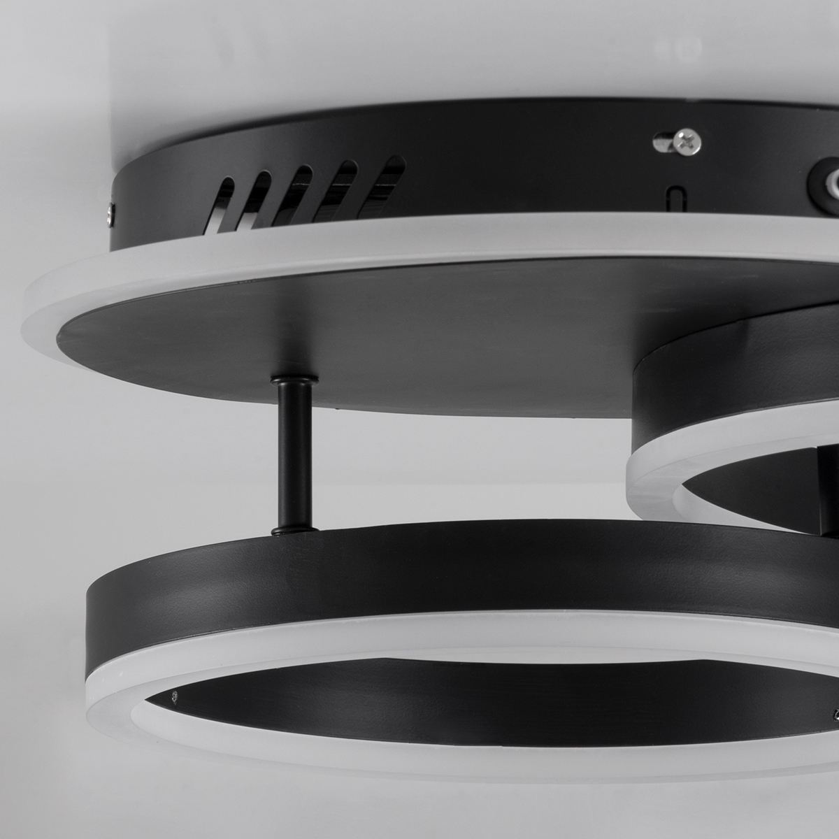 LEDTM® VENOM 61120 Μοντέρνο Φωτιστικό Οροφής LED 67W 8107lm 360° AC 220-240V IP20 Ρυθμιζόμενο Λευκό CCT με Χειριστήριο από 2700K έως 6000K Dimmable - Lumileds SMD Chip - Μαύρο Ματ - Μ60 x Π40 x Υ12.5cm - 3 Χρόνια Εγγύηση - Image 7