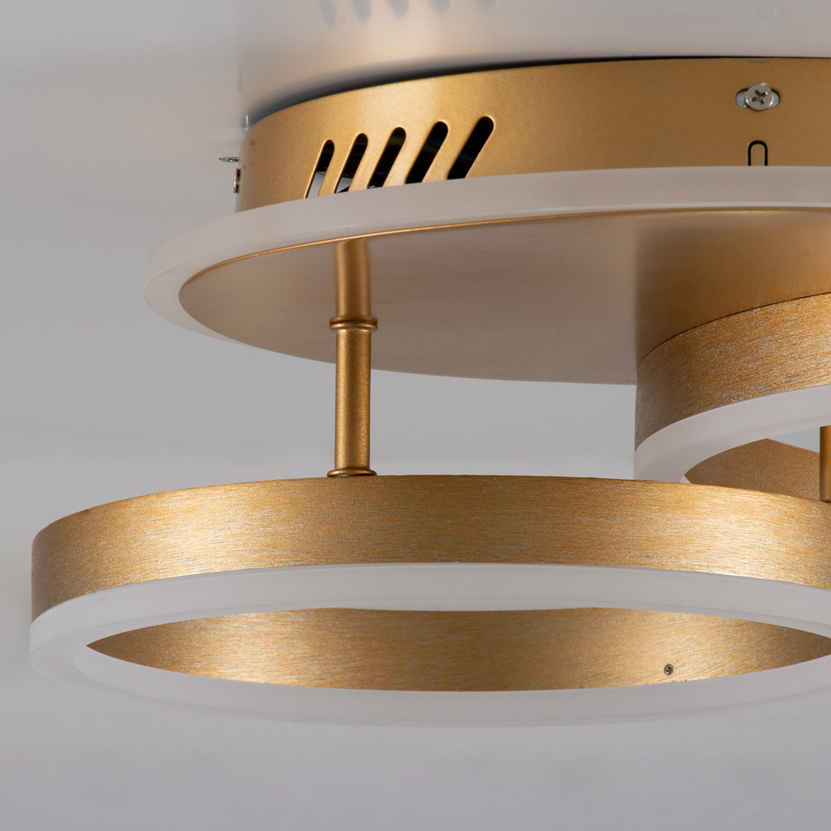 LEDTM® VENOM 61122 Μοντέρνο Φωτιστικό Οροφής LED 67W 8040lm 360° AC 220-240V IP20 Ρυθμιζόμενο Λευκό CCT με Χειριστήριο από 2700K έως 6000K Dimmable - Lumileds SMD Chip - Σατινέ Χρυσό Βούρτσας - Μ60 x Π40 x Υ12.5cm - 3 Χρόνια Εγγύηση - Image 7