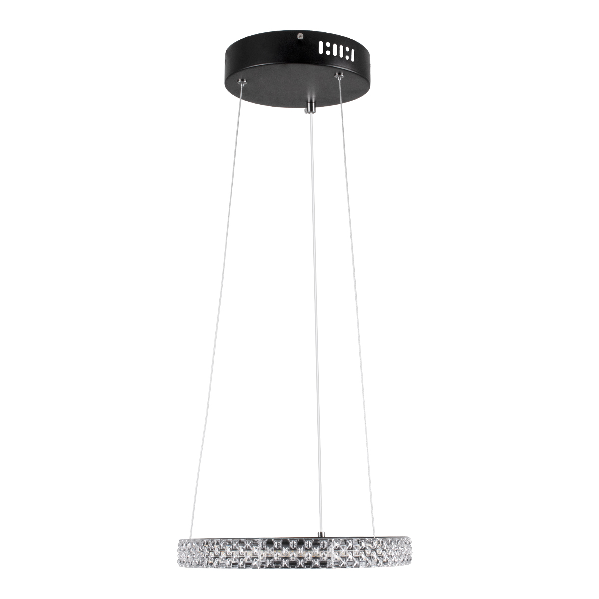 LEDTM® DIAMOND 61126 Μοντέρνο Κρεμαστό Φωτιστικό Οροφής LED 20W 2356lm 360° AC 220-240V IP20 Ρυθμιζόμενο Λευκό CCT με Χειριστήριο από 2700K έως 6000K Dimmable - Lumileds SMD Chip - Μαύρο Ματ - Μ25 x Π25 x Υ3cm - 3 Χρόνια Εγγύηση - Image 4