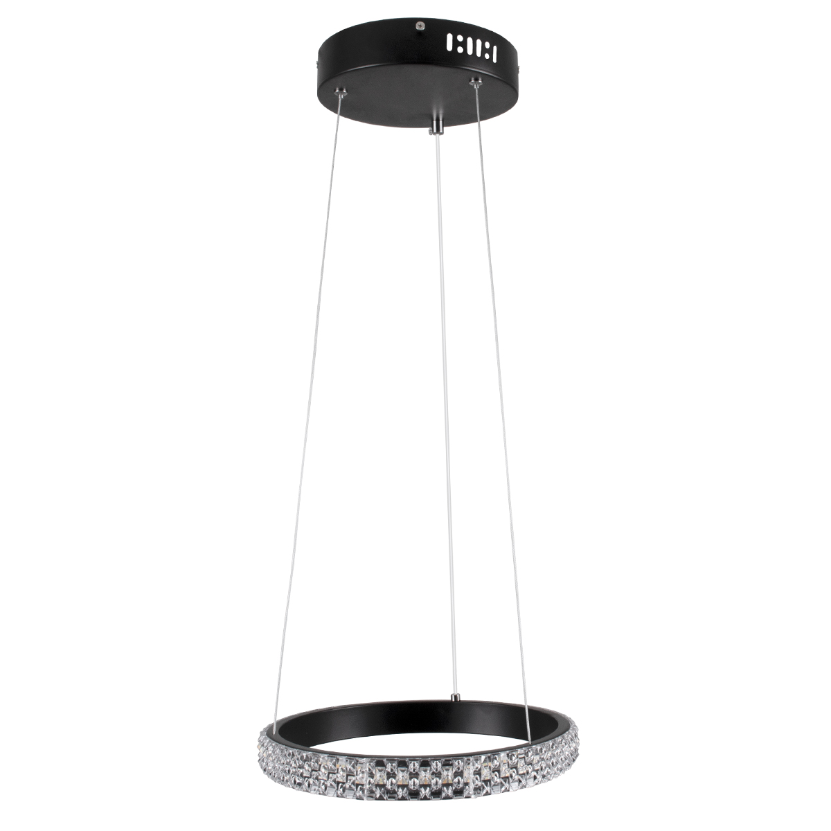LEDTM® DIAMOND 61126 Μοντέρνο Κρεμαστό Φωτιστικό Οροφής LED 20W 2356lm 360° AC 220-240V IP20 Ρυθμιζόμενο Λευκό CCT με Χειριστήριο από 2700K έως 6000K Dimmable - Lumileds SMD Chip - Μαύρο Ματ - Μ25 x Π25 x Υ3cm - 3 Χρόνια Εγγύηση - Image 5
