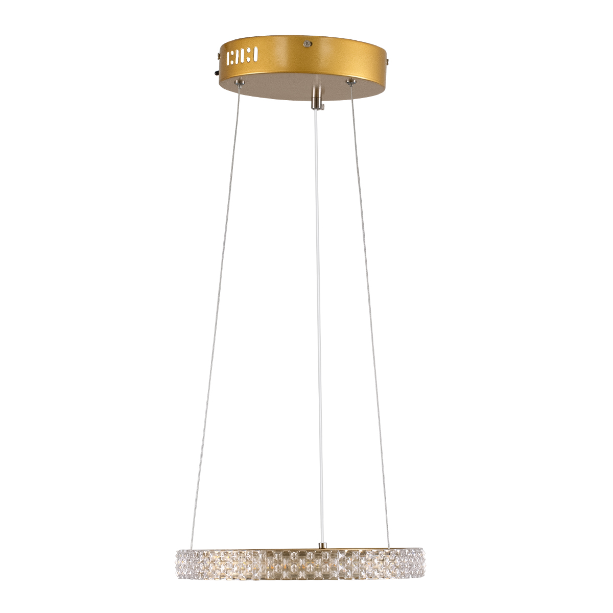 LEDTM® DIAMOND 61127 Μοντέρνο Κρεμαστό Φωτιστικό Οροφής LED 20W 2356lm 360° AC 220-240V IP20 Ρυθμιζόμενο Λευκό CCT με Χειριστήριο από 2700K έως 6000K Dimmable - Lumileds SMD Chip - Χρυσό Βούρτσας - Μ25 x Π25 x Υ3cm - 3 Χρόνια Εγγύηση - Image 4