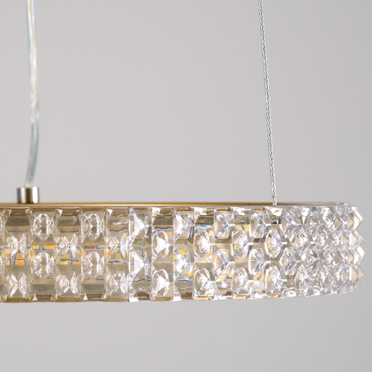 LEDTM® DIAMOND 61127 Μοντέρνο Κρεμαστό Φωτιστικό Οροφής LED 20W 2356lm 360° AC 220-240V IP20 Ρυθμιζόμενο Λευκό CCT με Χειριστήριο από 2700K έως 6000K Dimmable - Lumileds SMD Chip - Χρυσό Βούρτσας - Μ25 x Π25 x Υ3cm - 3 Χρόνια Εγγύηση - Image 6
