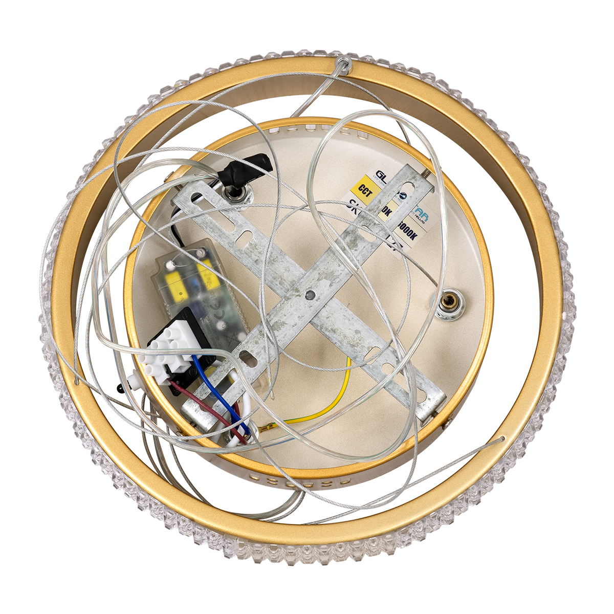 LEDTM® DIAMOND 61127 Μοντέρνο Κρεμαστό Φωτιστικό Οροφής LED 20W 2356lm 360° AC 220-240V IP20 Ρυθμιζόμενο Λευκό CCT με Χειριστήριο από 2700K έως 6000K Dimmable - Lumileds SMD Chip - Χρυσό Βούρτσας - Μ25 x Π25 x Υ3cm - 3 Χρόνια Εγγύηση - Image 8