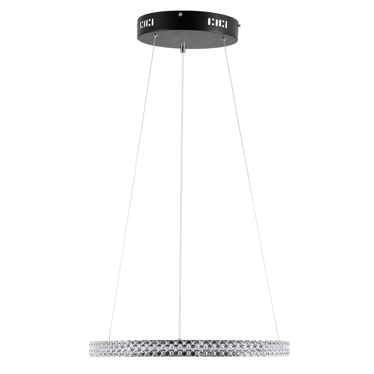 LEDTM® DIAMOND 61128 Μοντέρνο Κρεμαστό Φωτιστικό Οροφής LED 30W 3513lm 360° AC 220-240V IP20 Ρυθμιζόμενο Λευκό CCT με Χειριστήριο από 2700K έως 6000K Dimmable - Lumileds SMD Chip - Μαύρο Ματ - Μ40 x Π40 x Υ3cm - 3 Χρόνια Εγγύηση - Image 3