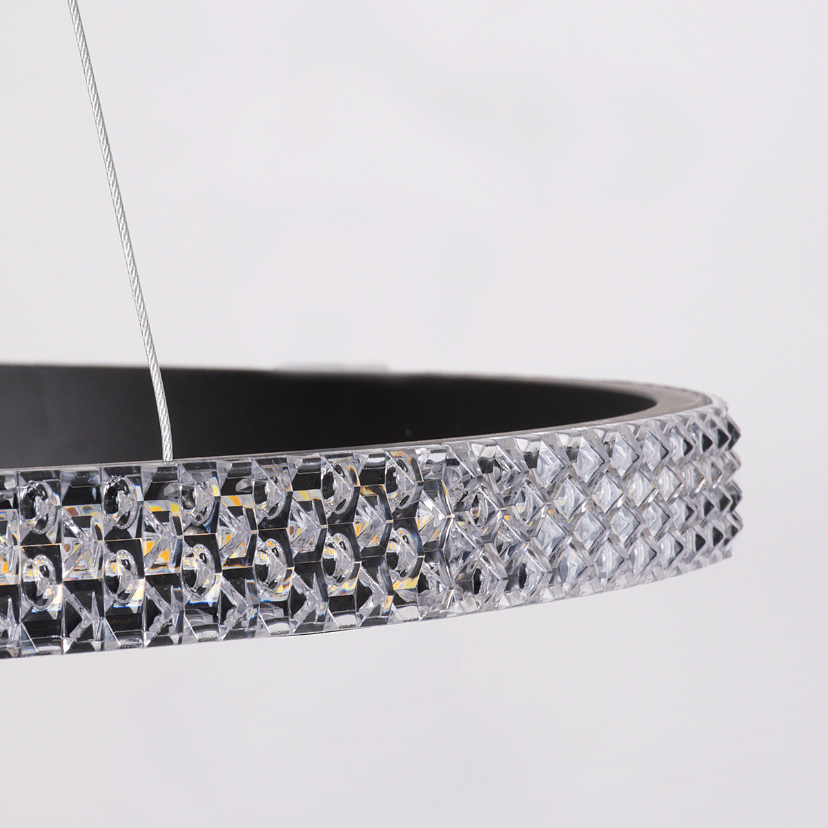 LEDTM® DIAMOND 61128 Μοντέρνο Κρεμαστό Φωτιστικό Οροφής LED 30W 3513lm 360° AC 220-240V IP20 Ρυθμιζόμενο Λευκό CCT με Χειριστήριο από 2700K έως 6000K Dimmable - Lumileds SMD Chip - Μαύρο Ματ - Μ40 x Π40 x Υ3cm - 3 Χρόνια Εγγύηση - Image 5