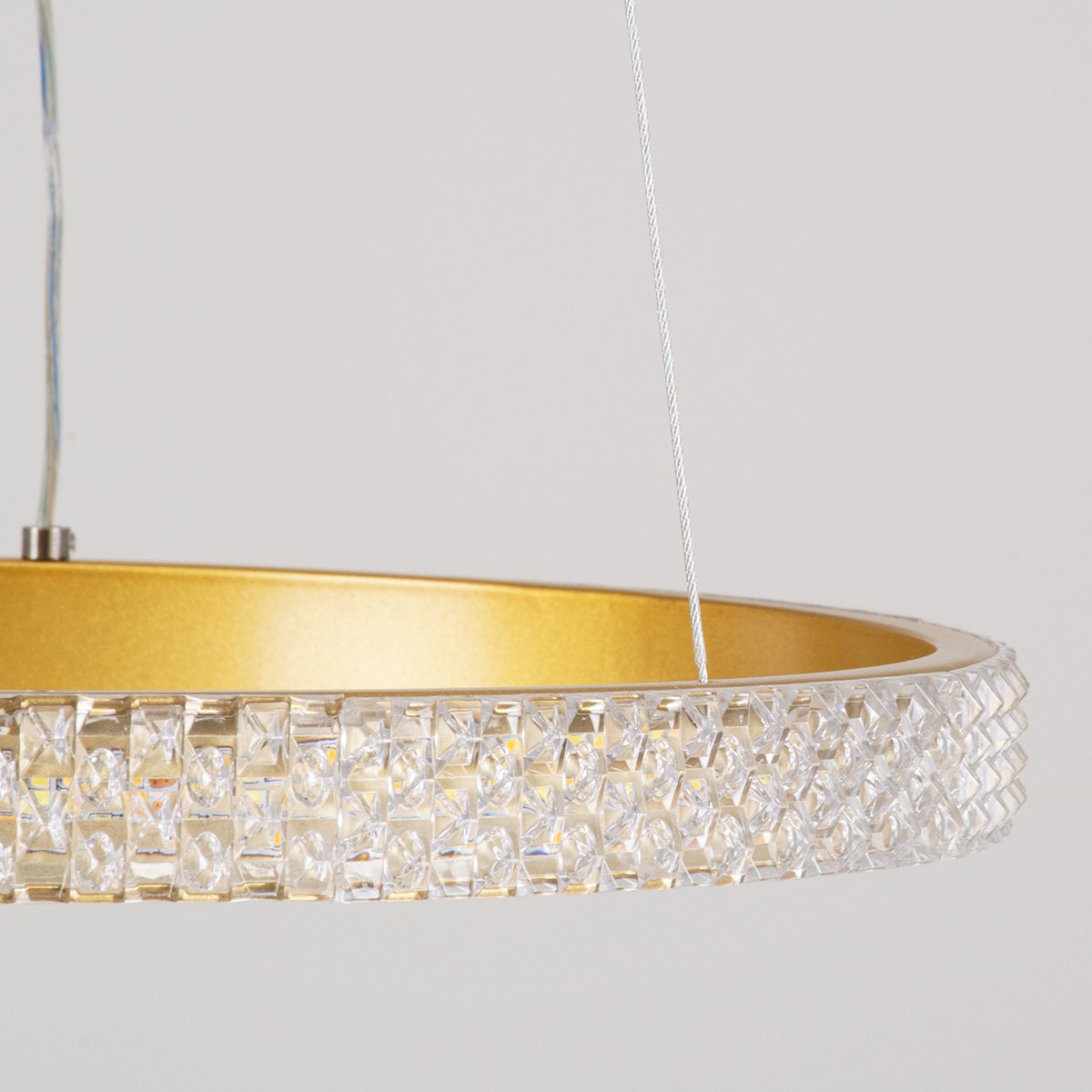 LEDTM® DIAMOND 61129 Μοντέρνο Κρεμαστό Φωτιστικό Οροφής LED 30W 3513lm 360° AC 220-240V IP20 Ρυθμιζόμενο Λευκό CCT με Χειριστήριο από 2700K έως 6000K Dimmable - Lumileds SMD Chip - Χρυσό Βούρτσας - Μ40 x Π40 x Υ3cm - 3 Χρόνια Εγγύηση - Image 6