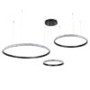 LEDTM® DIAMOND TRIO 61144 Μοντέρνο Κρεμαστό Φωτιστικό Οροφής LED 120W 14723lm 360° AC 220-240V IP20 Ρυθμιζόμενο Λευκό CCT με Χειριστήριο από 2700K έως 6000K Dimmable - Lumileds SMD Chip - Μαυρό Ματ - Μ150 x Π150 x Υ60cm - 3 Χρόνια Εγγύηση - Image 3