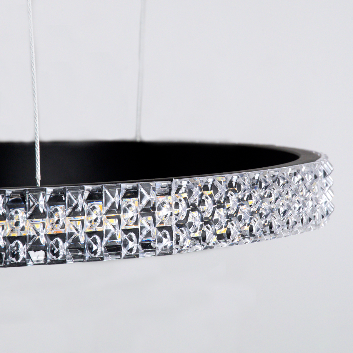 LEDTM® DIAMOND TRIO 61144 Μοντέρνο Κρεμαστό Φωτιστικό Οροφής LED 120W 14723lm 360° AC 220-240V IP20 Ρυθμιζόμενο Λευκό CCT με Χειριστήριο από 2700K έως 6000K Dimmable - Lumileds SMD Chip - Μαυρό Ματ - Μ150 x Π150 x Υ60cm - 3 Χρόνια Εγγύηση - Image 5