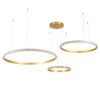 LEDTM® DIAMOND TRIO 61145 Μοντέρνο Κρεμαστό Φωτιστικό Οροφής LED 120W 14723lm 360° AC 220-240V IP20 Ρυθμιζόμενο Λευκό CCT με Χειριστήριο από 2700K έως 6000K Dimmable - Lumileds SMD Chip - Χρυσό Βούρτσας - Μ150 x Π150 x Υ60cm - 3 Χρόνια Εγγύηση - Image 3