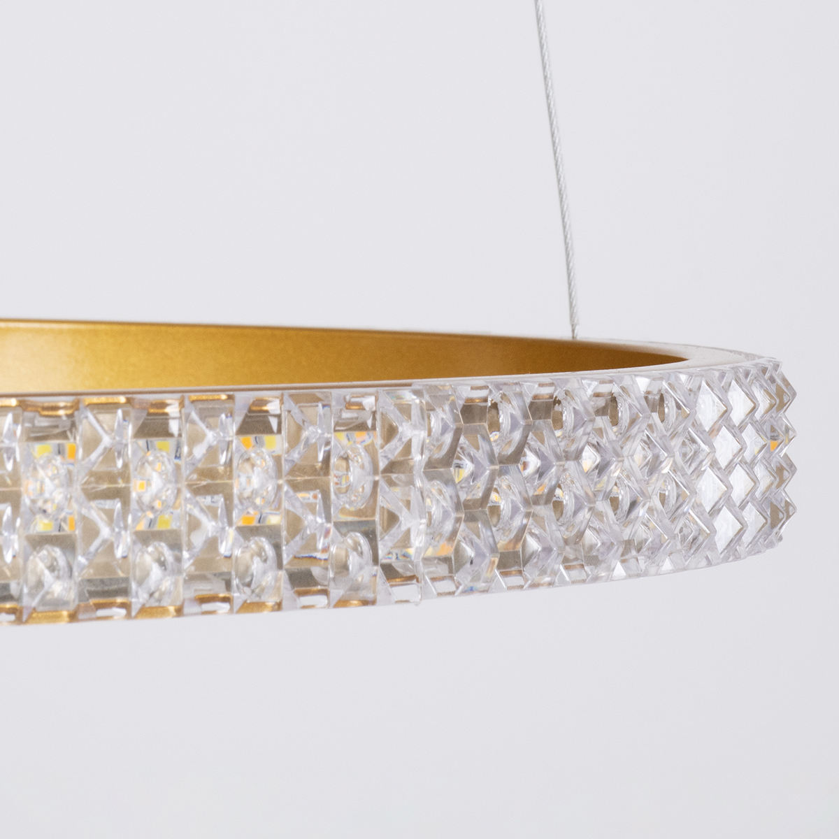 LEDTM® DIAMOND TRIO 61145 Μοντέρνο Κρεμαστό Φωτιστικό Οροφής LED 120W 14723lm 360° AC 220-240V IP20 Ρυθμιζόμενο Λευκό CCT με Χειριστήριο από 2700K έως 6000K Dimmable - Lumileds SMD Chip - Χρυσό Βούρτσας - Μ150 x Π150 x Υ60cm - 3 Χρόνια Εγγύηση - Image 5