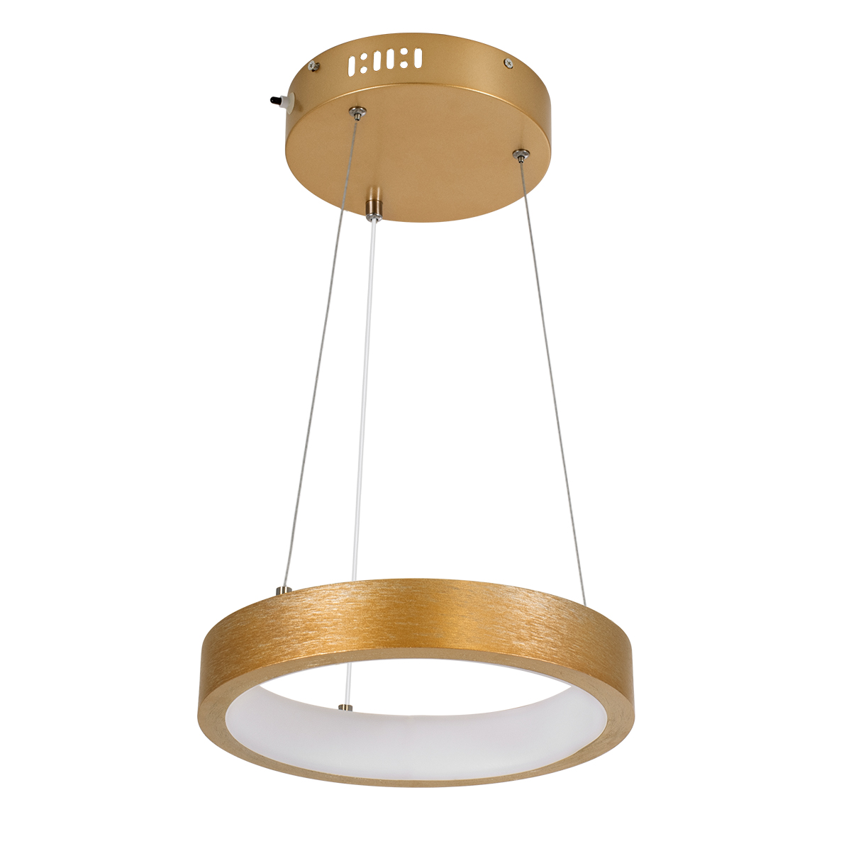 LEDTM® NEMESIS 61154 Μοντέρνο Κρεμαστό Φωτιστικό Οροφής LED 20W 2356lm 360° AC 220-240V IP20 Ρυθμιζόμενο Λευκό CCT με Χειριστήριο από 2700K έως 6000K Dimmable - Lumileds SMD Chip - Χρυσό Βούρτσας - Μ25 x Π25 x Υ4cm - 3 Χρόνια Εγγύηση - Image 3
