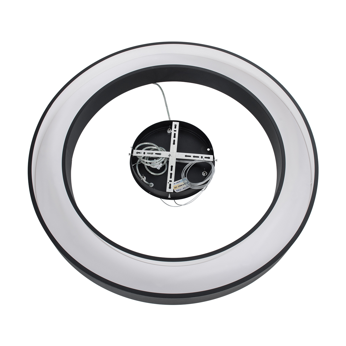 LEDTM® RA 61196 Μοντέρνο Κρεμαστό Φωτιστικό Οροφής LED 75W 8250lm 120° AC 220-240V IP20 Ρυθμιζόμενο Λευκό CCT με Χειριστήριο από 2700K έως 6000K Dimmable - Lumileds SMD Chip - Μαύρο Ματ - Μ80 x Π80 x Υ8cm - 3 Χρόνια Εγγύηση - Image 8