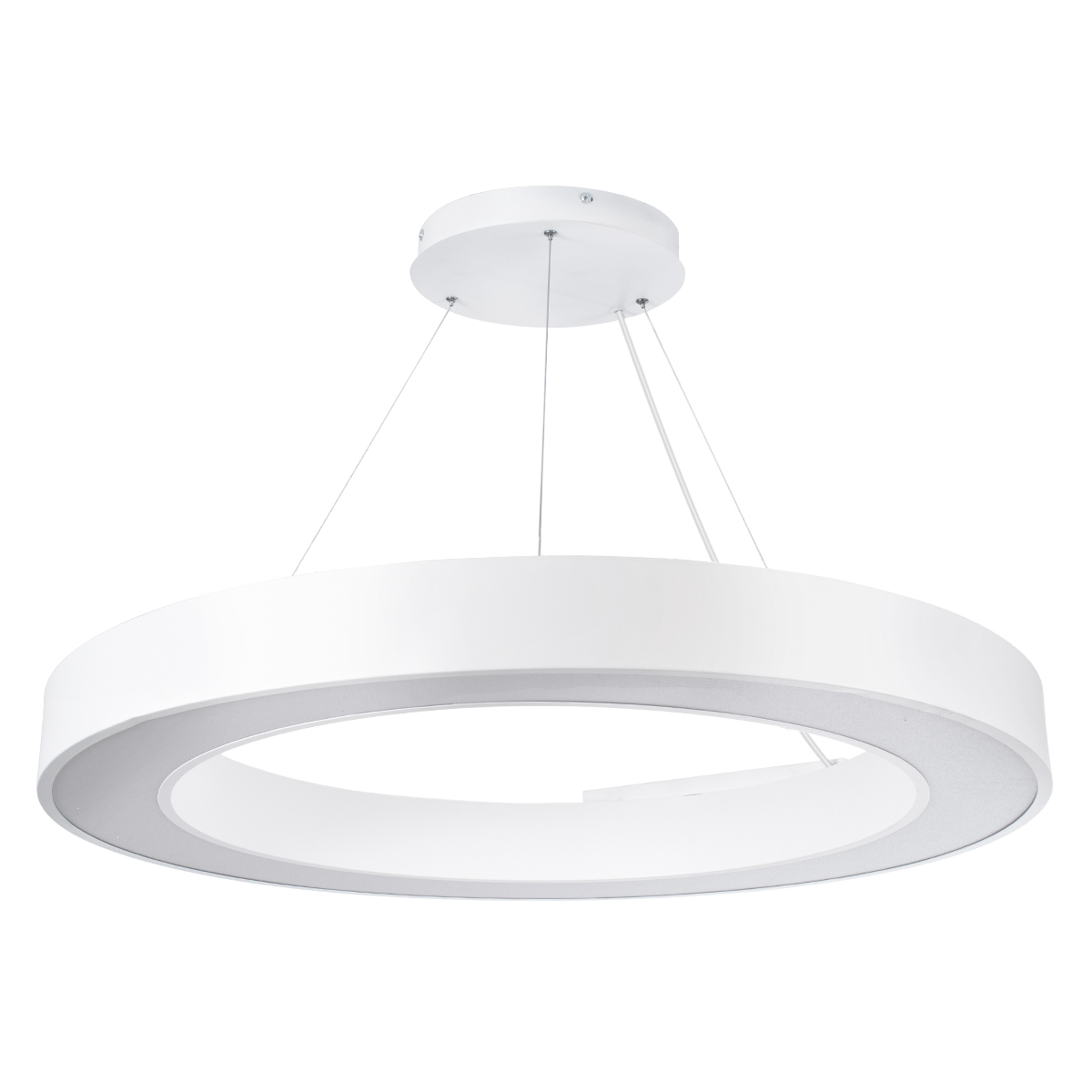 LEDTM® RA 61197 Μοντέρνο Κρεμαστό Φωτιστικό Οροφής LED 75W 8250lm 120° AC 220-240V IP20 Ρυθμιζόμενο Λευκό CCT με Χειριστήριο από 2700K έως 6000K Dimmable - Lumileds SMD Chip - Λευκό Ματ - Μ80 x Π80 x Υ8cm - 3 Χρόνια Εγγύηση - Image 3