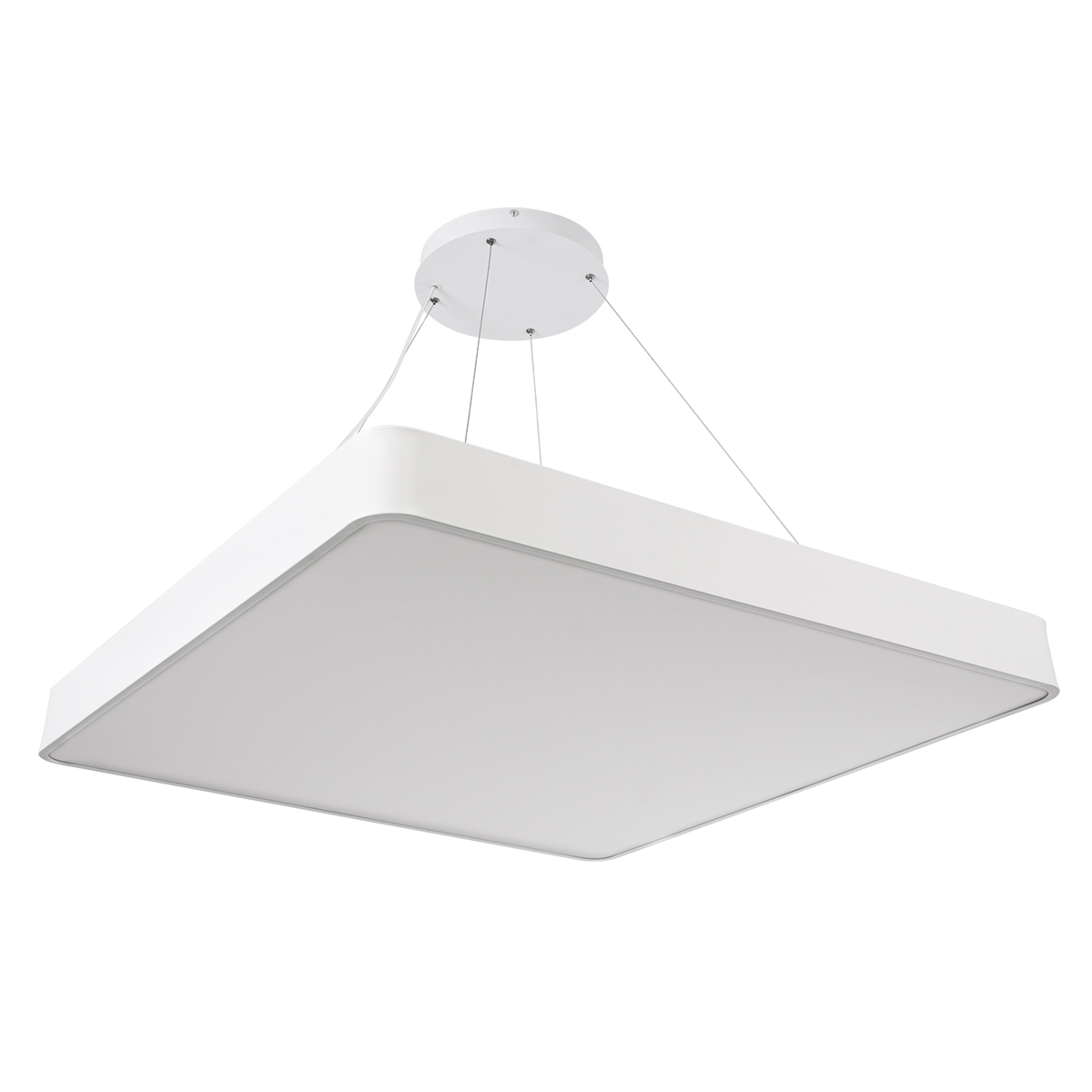 LEDTM® KAMALA 61211-P Μοντέρνο Κρεμαστό Φωτιστικό Οροφής LED 100W 11020lm 120° AC 220-240V IP20 Ρυθμιζόμενο Λευκό CCT με Χειριστήριο από 2700K έως 6000K Dimmable - Lumileds SMD Chip - Λευκό Ματ - Μ80 x Π80 x Υ8cm - 3 Χρόνια Εγγύηση - Image 3