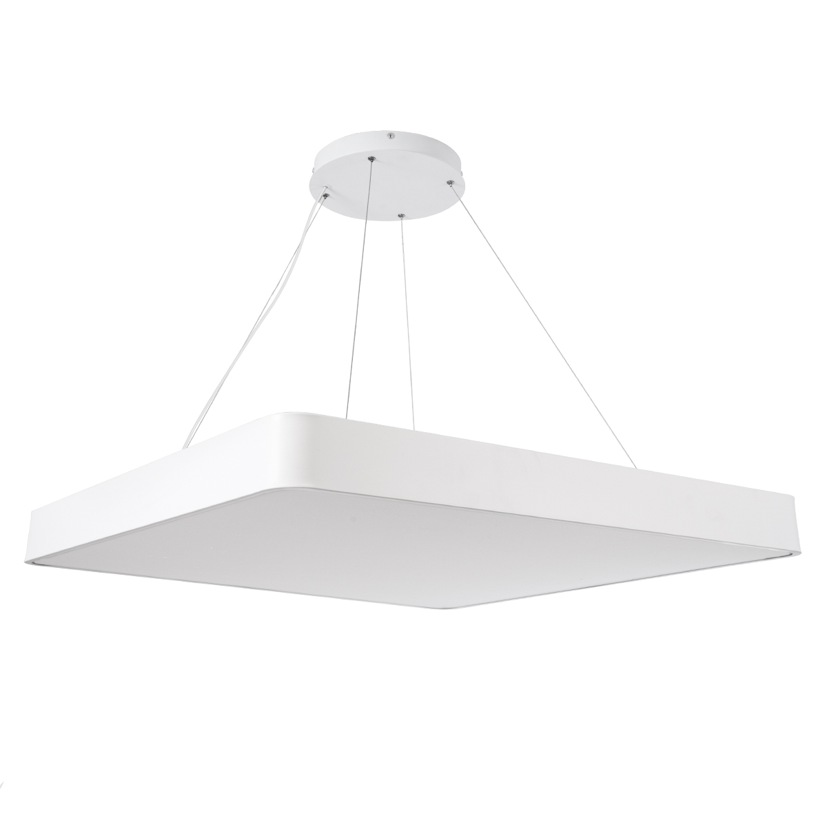 LEDTM® KAMALA 61211-P Μοντέρνο Κρεμαστό Φωτιστικό Οροφής LED 100W 11020lm 120° AC 220-240V IP20 Ρυθμιζόμενο Λευκό CCT με Χειριστήριο από 2700K έως 6000K Dimmable - Lumileds SMD Chip - Λευκό Ματ - Μ80 x Π80 x Υ8cm - 3 Χρόνια Εγγύηση - Image 4