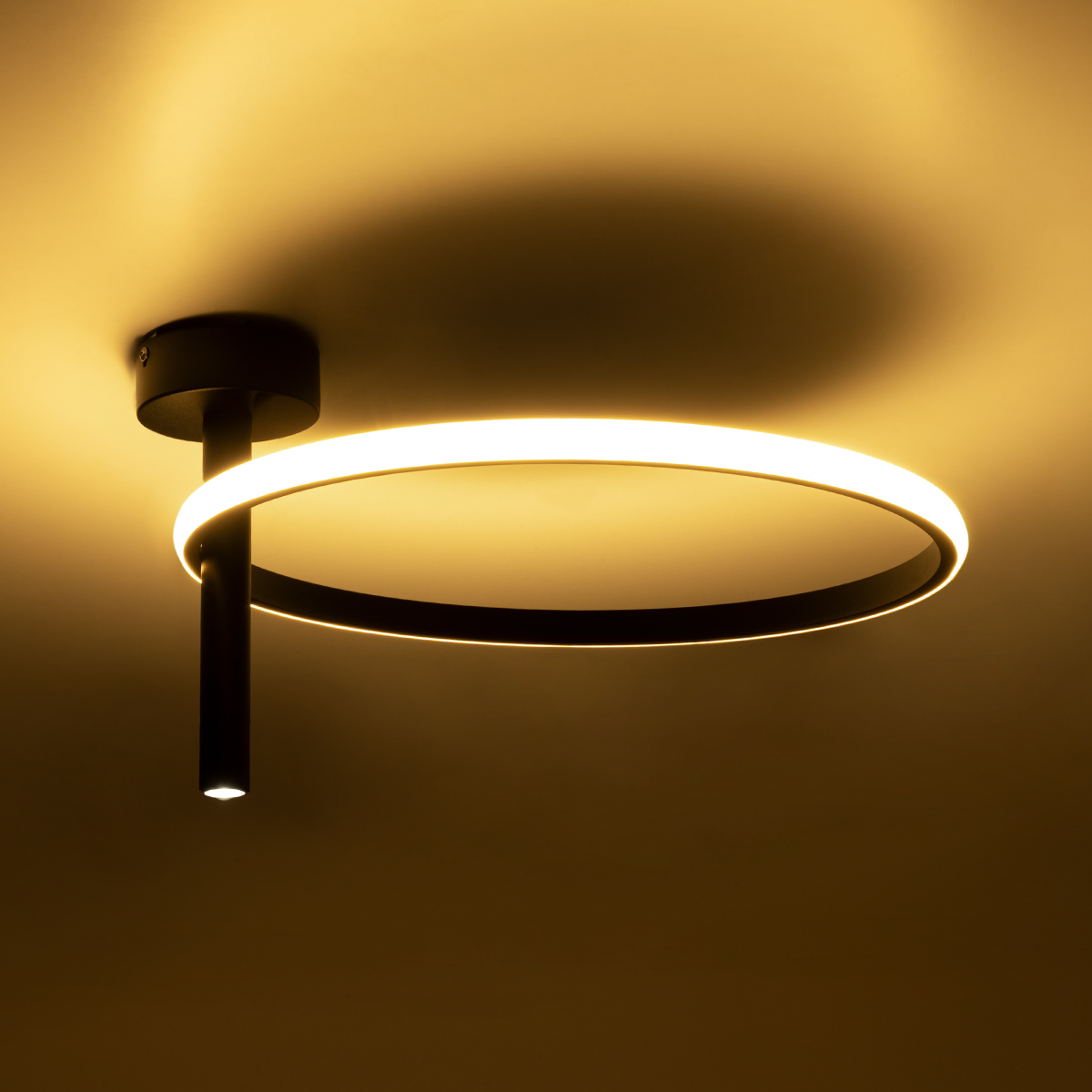 LEDTM® VERONA 61220 Μοντέρνο Φωτιστικό Οροφής LED 24W 2688lm 360° AC 220-240V IP20 Ρυθμιζόμενο Λευκό CCT με On/Off 2700K/4500K/6000K - Lumileds SMD Chip - Μαύρο Ματ - Μ40 x Π40 x Υ23cm - 3 Χρόνια Εγγύηση - Image 7