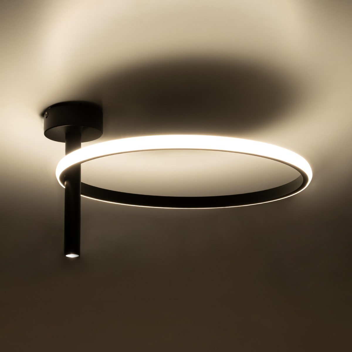 LEDTM® VERONA 61220 Μοντέρνο Φωτιστικό Οροφής LED 24W 2688lm 360° AC 220-240V IP20 Ρυθμιζόμενο Λευκό CCT με On/Off 2700K/4500K/6000K - Lumileds SMD Chip - Μαύρο Ματ - Μ40 x Π40 x Υ23cm - 3 Χρόνια Εγγύηση - Image 8