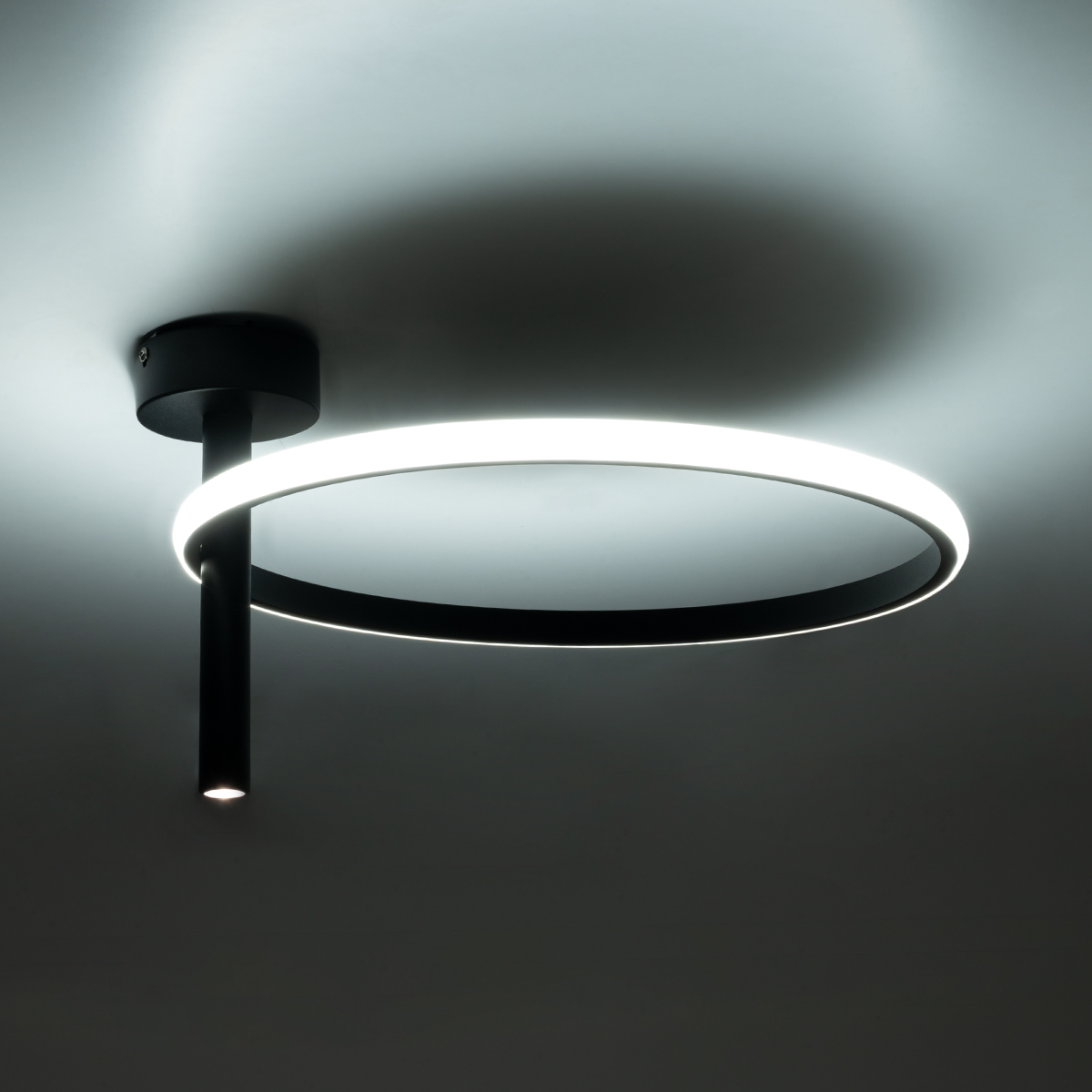 LEDTM® VERONA 61220 Μοντέρνο Φωτιστικό Οροφής LED 24W 2688lm 360° AC 220-240V IP20 Ρυθμιζόμενο Λευκό CCT με On/Off 2700K/4500K/6000K - Lumileds SMD Chip - Μαύρο Ματ - Μ40 x Π40 x Υ23cm - 3 Χρόνια Εγγύηση - Image 9
