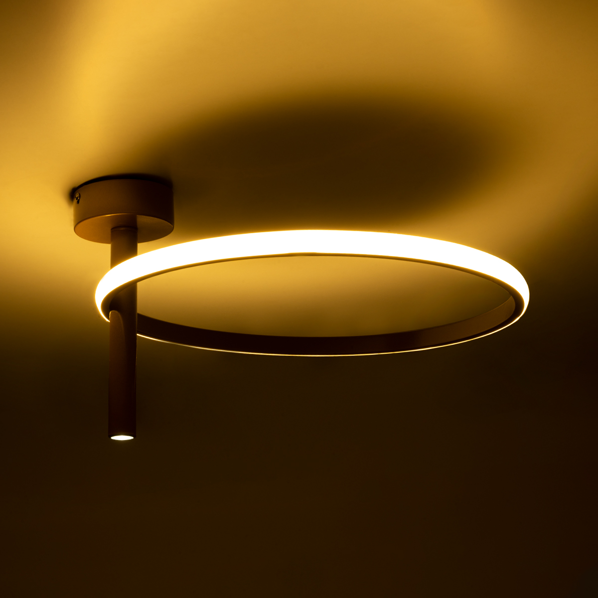 LEDTM® VERONA 61222 Μοντέρνο Φωτιστικό Οροφής LED 24W 2688lm 360° AC 220-240V IP20 Ρυθμιζόμενο Λευκό CCT με On/Off 2700K/4500K/6000K - Lumileds SMD Chip - Χρυσό - Μ40 x Π40 x Υ23cm - 3 Χρόνια Εγγύηση - Image 7
