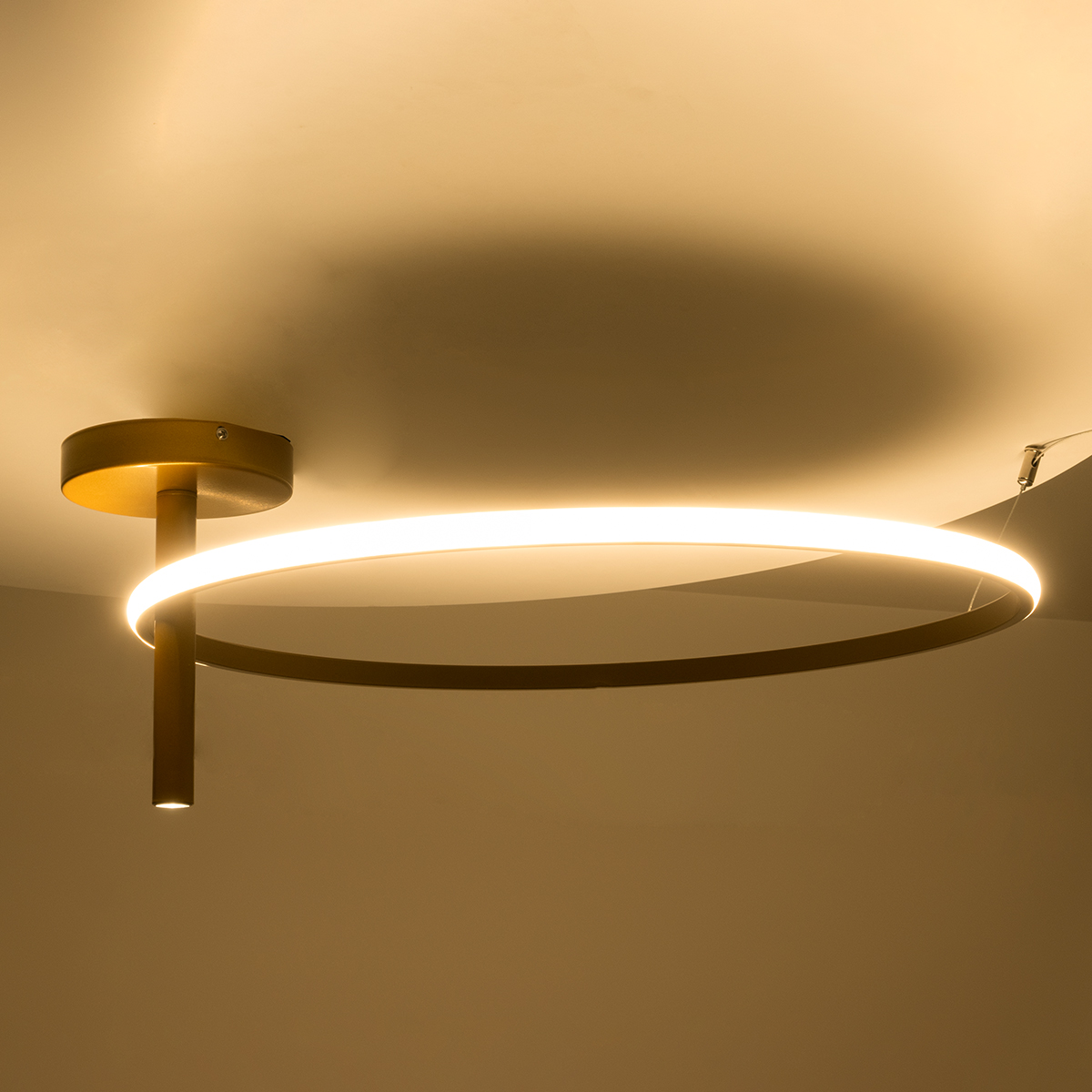 LEDTM® VERONA 61225 Μοντέρνο Φωτιστικό Οροφής LED 36W 4032lm 360° AC 220-240V IP20 Ρυθμιζόμενο Λευκό CCT με On/Off 2700K/4500K/6000K - Lumileds SMD Chip - Χρυσό Βούρτσας - Μ60 x Π60 x Υ23cm - 3 Χρόνια Εγγύηση - Image 9