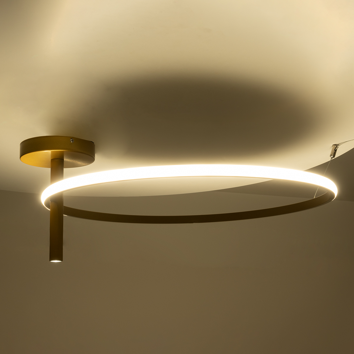 LEDTM® VERONA 61225 Μοντέρνο Φωτιστικό Οροφής LED 36W 4032lm 360° AC 220-240V IP20 Ρυθμιζόμενο Λευκό CCT με On/Off 2700K/4500K/6000K - Lumileds SMD Chip - Χρυσό Βούρτσας - Μ60 x Π60 x Υ23cm - 3 Χρόνια Εγγύηση - Image 10