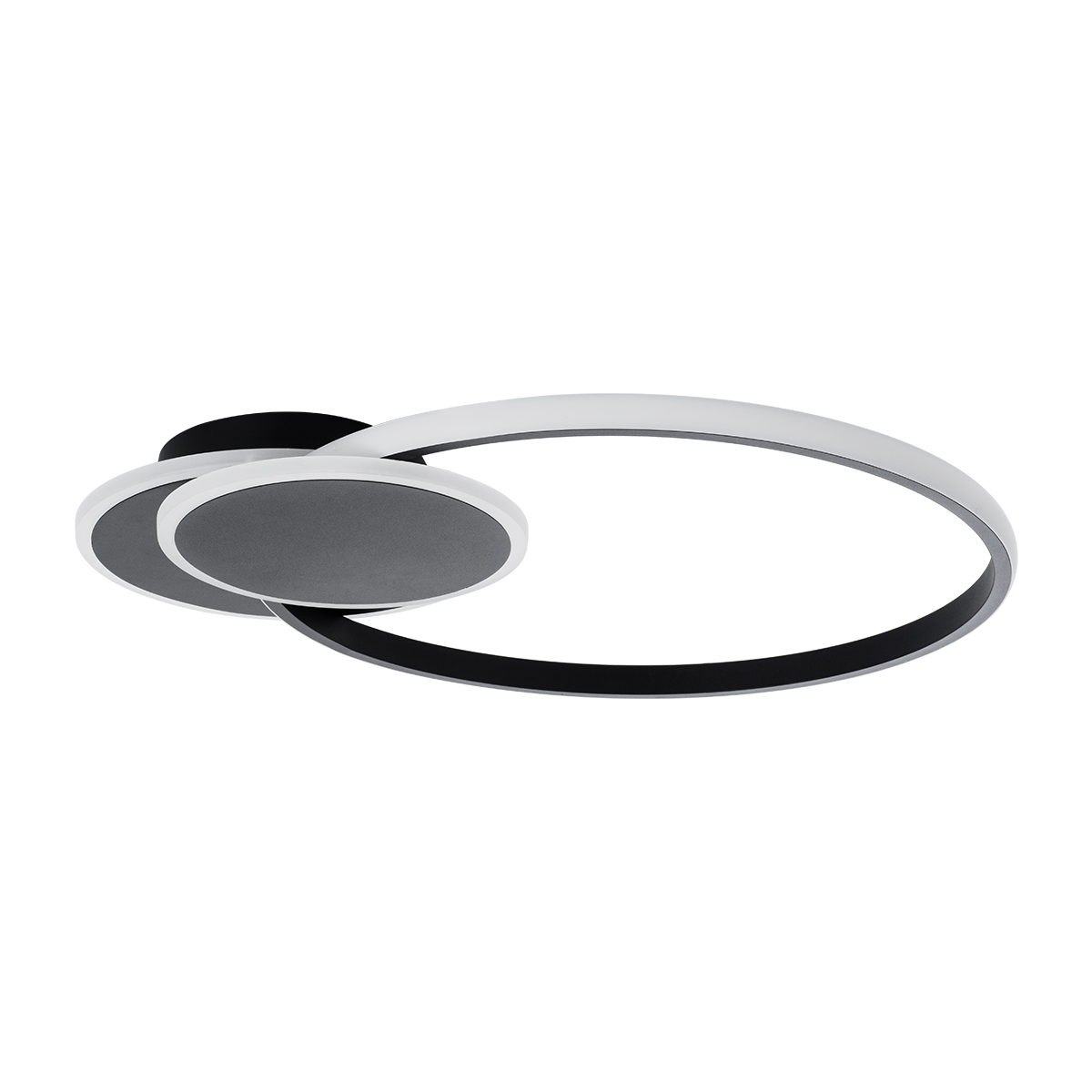 LEDTM® CIRCUO 61229 Μοντέρνο Φωτιστικό Οροφής LED 75W 8400lm 360° AC 220-240V IP20 Ρυθμιζόμενο Λευκό CCT με Χειριστήριο από 2700K έως 6000K Dimmable - Lumileds SMD Chip - Μαύρο Ματ - Μ53 x Π42.5 x Υ9cm - 3 Χρόνια Εγγύηση - Image 3