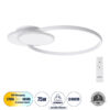 LEDTM® CIRCUO 61230 Μοντέρνο Φωτιστικό Οροφής LED 75W 8400lm 360° AC 220-240V IP20 Ρυθμιζόμενο Λευκό CCT με Χειριστήριο από 2700K έως 6000K Dimmable - Lumileds SMD Chip - Λευκό Ματ - Μ53 x Π42.5 x Υ9cm - 3 Χρόνια Εγγύηση - Image 2