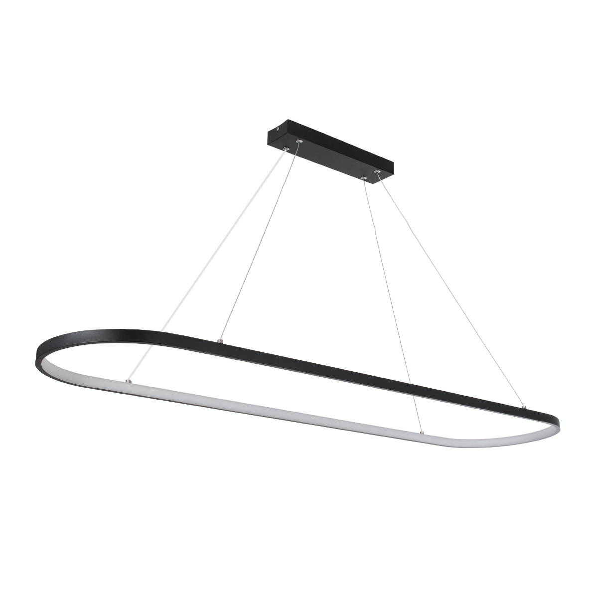 LEDTM® BOLIVAR 61271 Μοντέρνο Κρεμαστό Φωτιστικό Οροφής LED 54W 6210lm 360° AC 220-240V IP20 Ρυθμιζόμενο Λευκό CCT με Χειριστήριο από 2700K έως 6000K Dimmable - Lumileds SMD Chip - Μαύρο Ματ - Μ120 x Π30 x Υ2cm - 3 Χρόνια Εγγύηση - Image 3