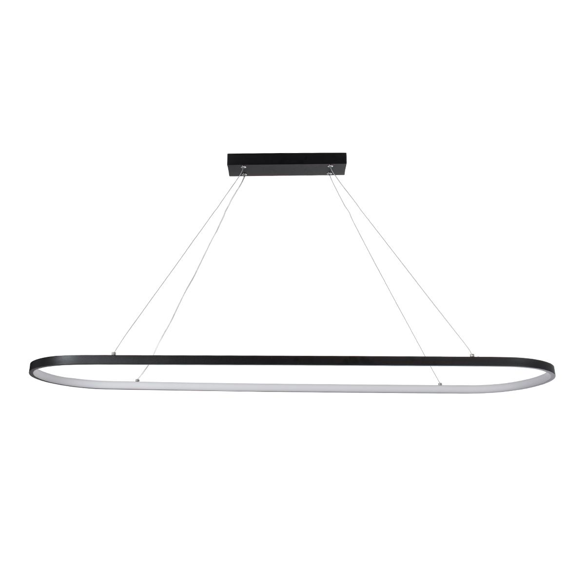 LEDTM® BOLIVAR 61271 Μοντέρνο Κρεμαστό Φωτιστικό Οροφής LED 54W 6210lm 360° AC 220-240V IP20 Ρυθμιζόμενο Λευκό CCT με Χειριστήριο από 2700K έως 6000K Dimmable - Lumileds SMD Chip - Μαύρο Ματ - Μ120 x Π30 x Υ2cm - 3 Χρόνια Εγγύηση - Image 4