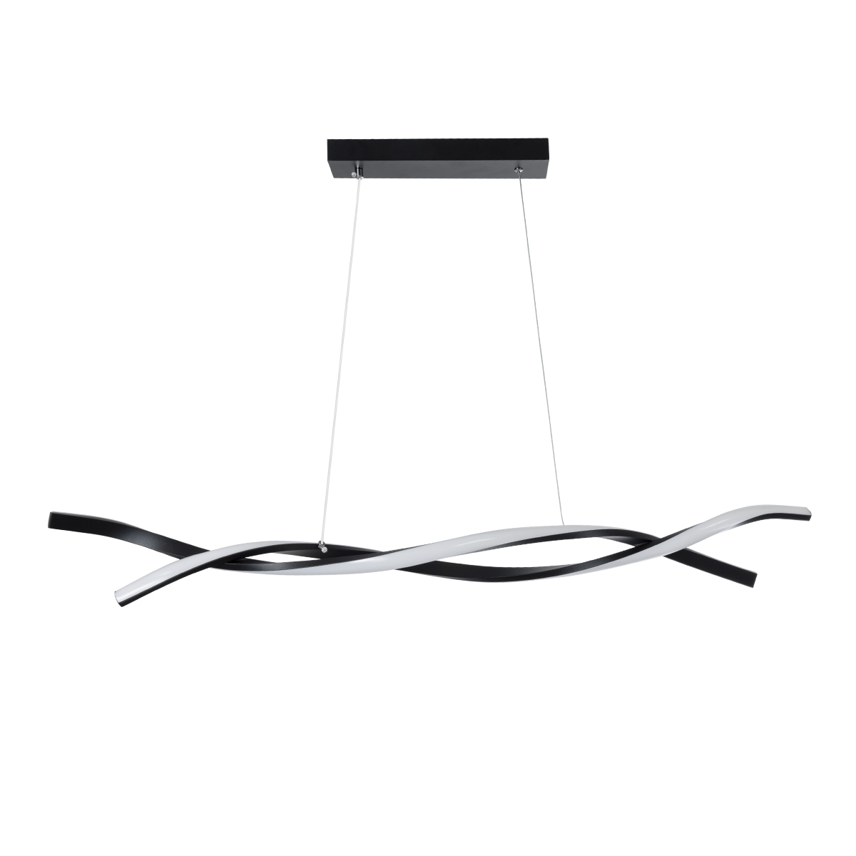 LEDTM® MORALES 61275 Μοντέρνο Κρεμαστό Φωτιστικό Οροφής LED 54W 6048lm 300° AC 220-240V IP20 Ρυθμιζόμενο Λευκό CCT με Χειριστήριο από 2700K έως 6000K Dimmable - Lumileds SMD Chip - Μαύρο Ματ - Μ90 x Π14 x Υ14cm - 3 Χρόνια Εγγύηση - Image 4