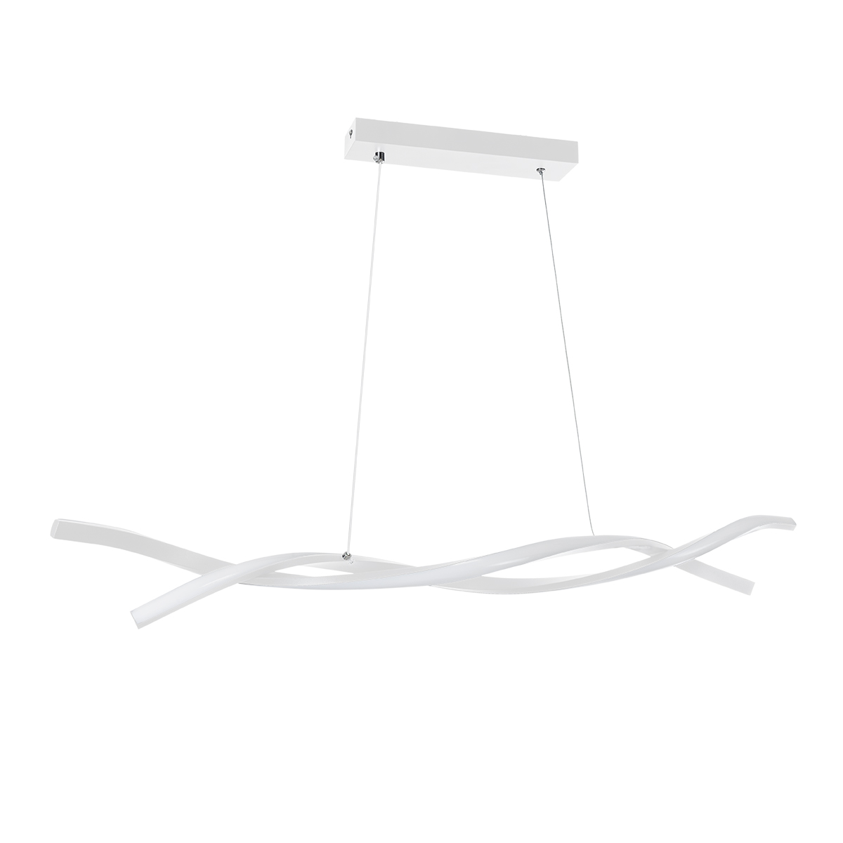 LEDTM® MORALES 61276 Μοντέρνο Κρεμαστό Φωτιστικό Οροφής LED 54W 6048lm 300° AC 220-240V IP20 Ρυθμιζόμενο Λευκό CCT με Χειριστήριο από 2700K έως 6000K Dimmable - Lumileds SMD Chip - Λευκό Ματ - Μ90 x Π14 x Υ14cm - 3 Χρόνια Εγγύηση - Image 3