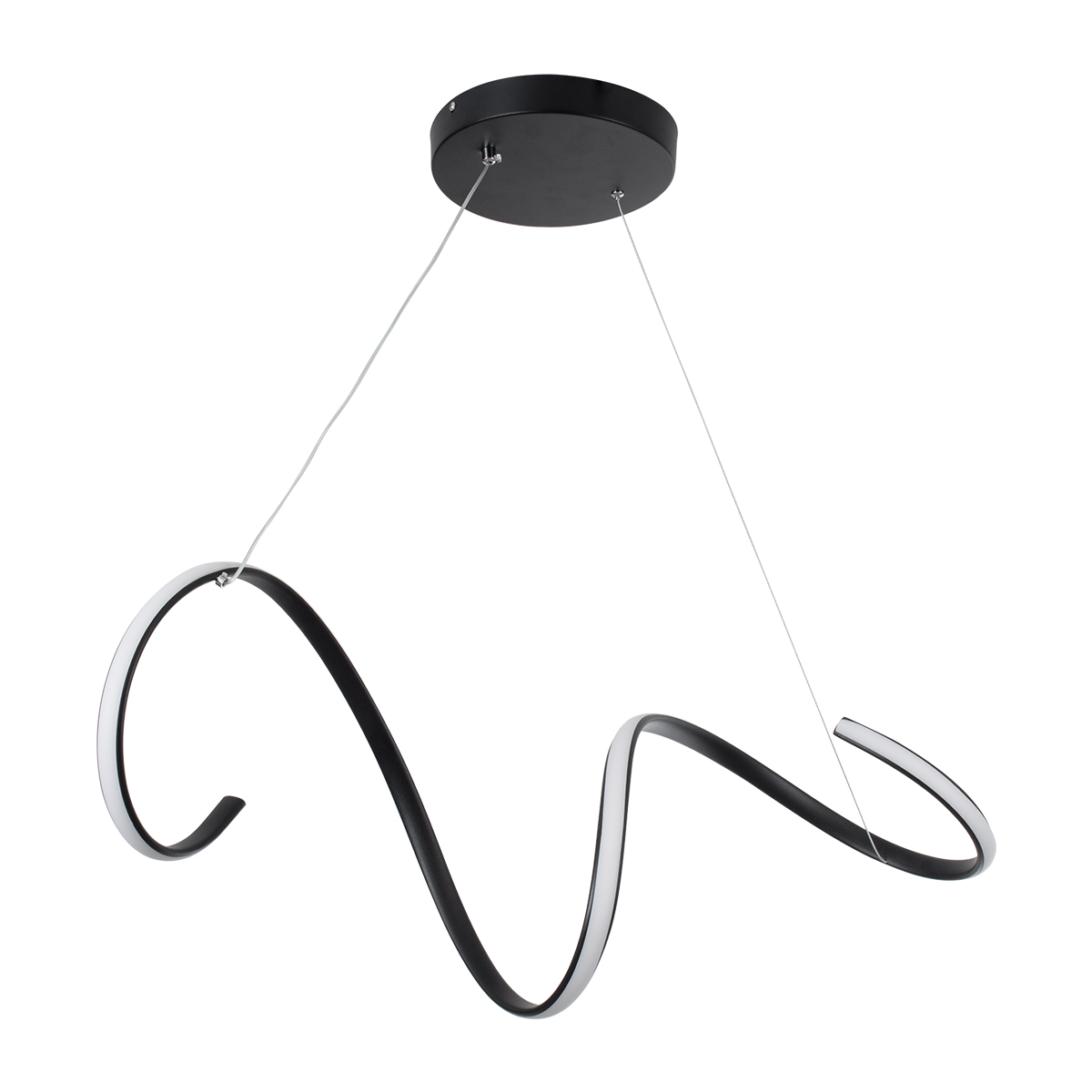 LEDTM® SPIRALE 61283 Μοντέρνο Κρεμαστό Φωτιστικό Οροφής LED 75W 8400lm 300° AC 220-240V IP20 Ρυθμιζόμενο Λευκό CCT με Χειριστήριο από 2700K έως 6000K Dimmable - Lumileds SMD Chip - Μαύρο Ματ - Μ72 x Π25 x Υ30cm - 3 Χρόνια Εγγύηση - Image 5