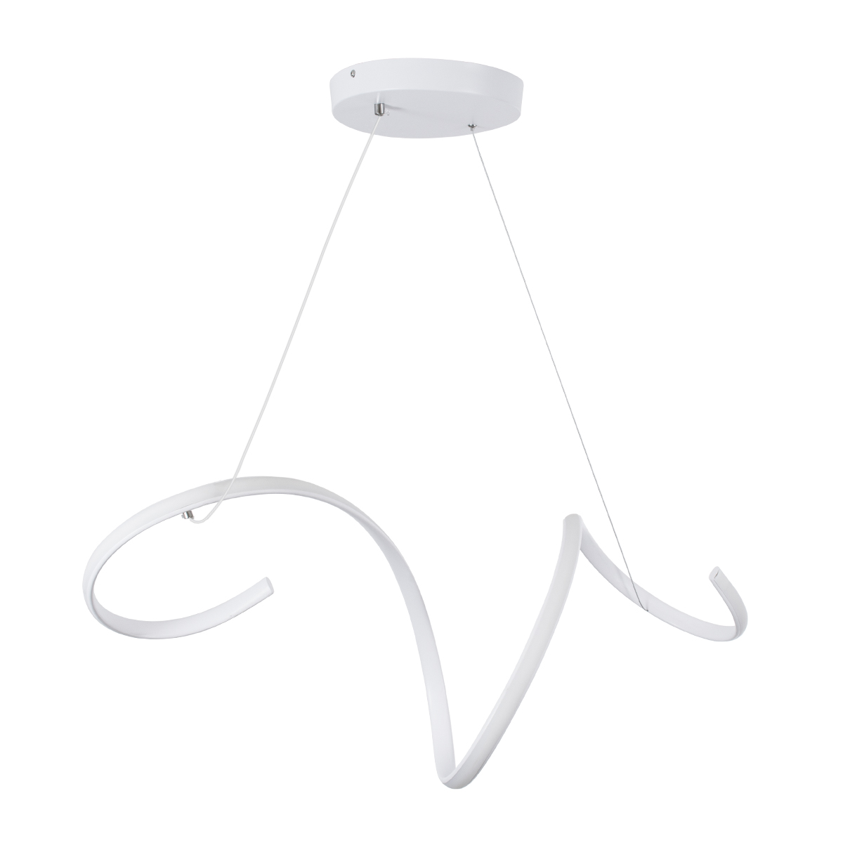 LEDTM® SPIRALE 61284 Μοντέρνο Κρεμαστό Φωτιστικό Οροφής LED 75W 8400lm 300° AC 220-240V IP20 Ρυθμιζόμενο Λευκό CCT με Χειριστήριο από 2700K έως 6000K Dimmable - Lumileds SMD Chip - Λευκό Ματ - Μ72 x Π25 x Υ30cm - 3 Χρόνια Εγγύηση - Image 3
