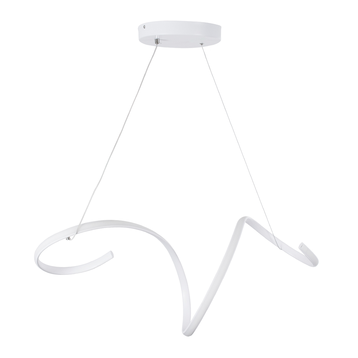 LEDTM® SPIRALE 61284 Μοντέρνο Κρεμαστό Φωτιστικό Οροφής LED 75W 8400lm 300° AC 220-240V IP20 Ρυθμιζόμενο Λευκό CCT με Χειριστήριο από 2700K έως 6000K Dimmable - Lumileds SMD Chip - Λευκό Ματ - Μ72 x Π25 x Υ30cm - 3 Χρόνια Εγγύηση - Image 4