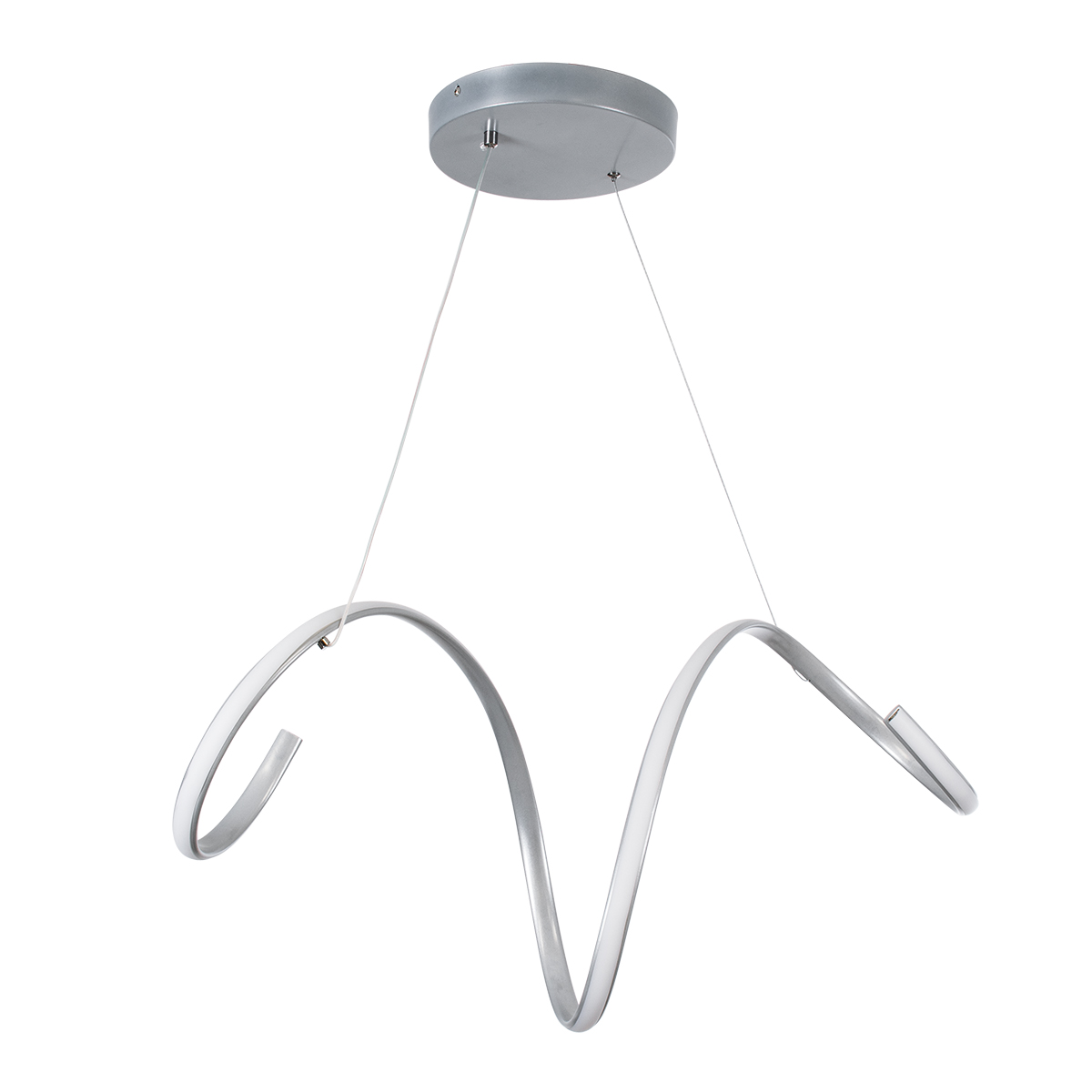 LEDTM® SPIRALE 61285 Μοντέρνο Κρεμαστό Φωτιστικό Οροφής LED 75W 8400lm 300° AC 220-240V IP20 Ρυθμιζόμενο Λευκό CCT με Χειριστήριο από 2700K έως 6000K Dimmable - Lumileds SMD Chip - Νίκελ Βούρτσας - Μ72 x Π25 x Υ30cm - 3 Χρόνια Εγγύηση - Image 3