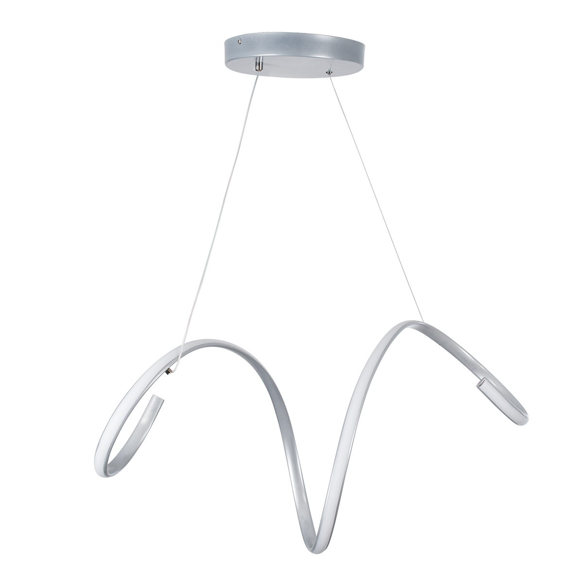 LEDTM® SPIRALE 61285 Μοντέρνο Κρεμαστό Φωτιστικό Οροφής LED 75W 8400lm 300° AC 220-240V IP20 Ρυθμιζόμενο Λευκό CCT με Χειριστήριο από 2700K έως 6000K Dimmable - Lumileds SMD Chip - Νίκελ Βούρτσας - Μ72 x Π25 x Υ30cm - 3 Χρόνια Εγγύηση - Image 4