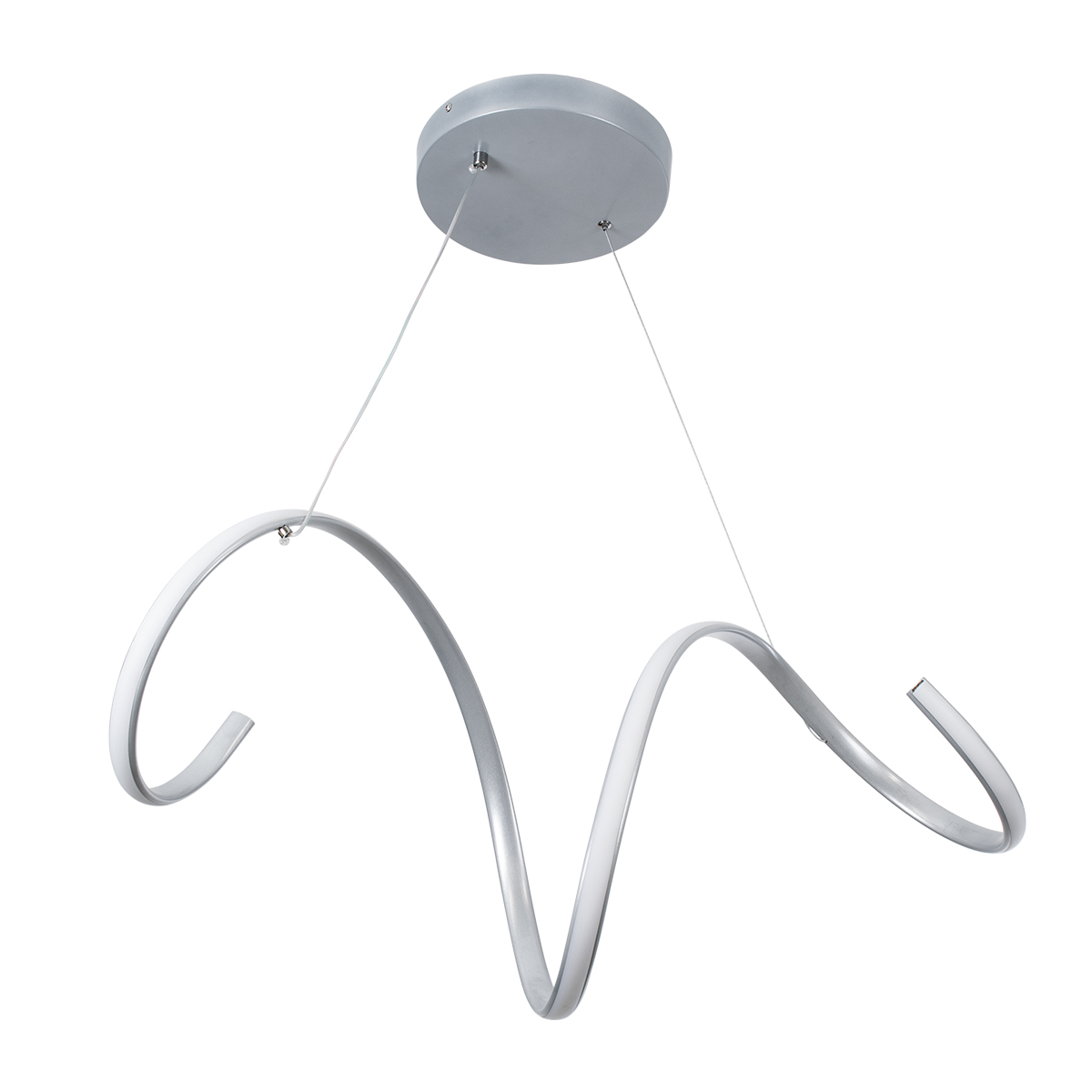 LEDTM® SPIRALE 61285 Μοντέρνο Κρεμαστό Φωτιστικό Οροφής LED 75W 8400lm 300° AC 220-240V IP20 Ρυθμιζόμενο Λευκό CCT με Χειριστήριο από 2700K έως 6000K Dimmable - Lumileds SMD Chip - Νίκελ Βούρτσας - Μ72 x Π25 x Υ30cm - 3 Χρόνια Εγγύηση - Image 5