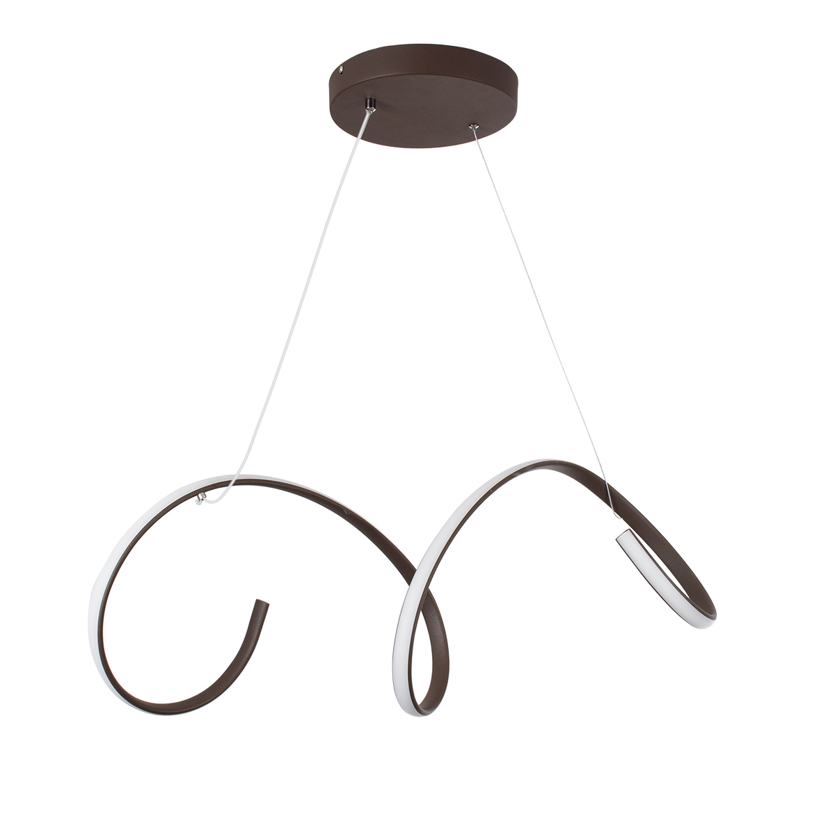 LEDTM® SPIRALE 61287 Μοντέρνο Κρεμαστό Φωτιστικό Οροφής LED 75W 8400lm 300° AC 220-240V IP20 Ρυθμιζόμενο Λευκό CCT με Χειριστήριο από 2700K έως 6000K Dimmable - Lumileds SMD Chip - Καφέ Ματ - Μ72 x Π25 x Υ30cm - 3 Χρόνια Εγγύηση - Image 3