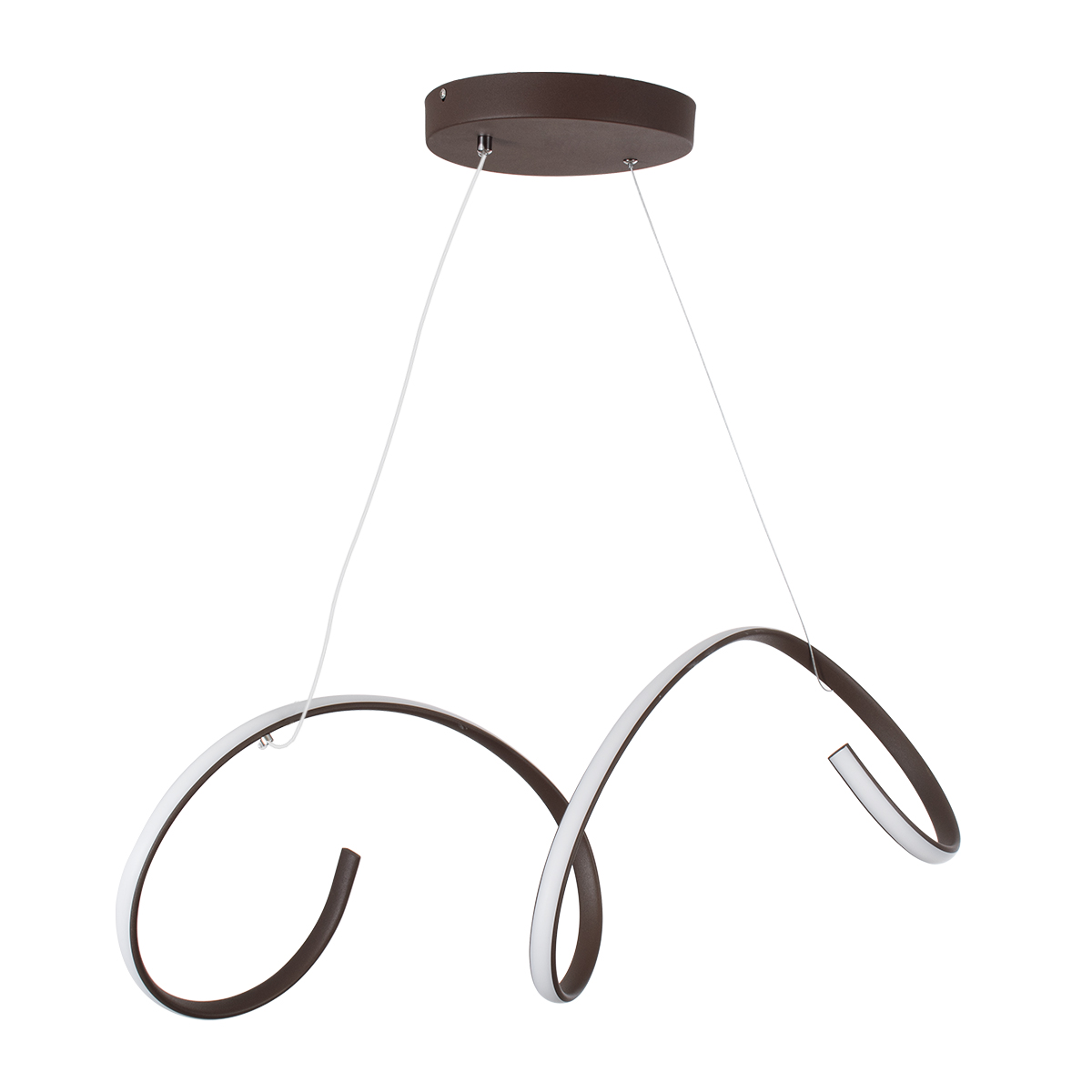LEDTM® SPIRALE 61287 Μοντέρνο Κρεμαστό Φωτιστικό Οροφής LED 75W 8400lm 300° AC 220-240V IP20 Ρυθμιζόμενο Λευκό CCT με Χειριστήριο από 2700K έως 6000K Dimmable - Lumileds SMD Chip - Καφέ Ματ - Μ72 x Π25 x Υ30cm - 3 Χρόνια Εγγύηση - Image 4