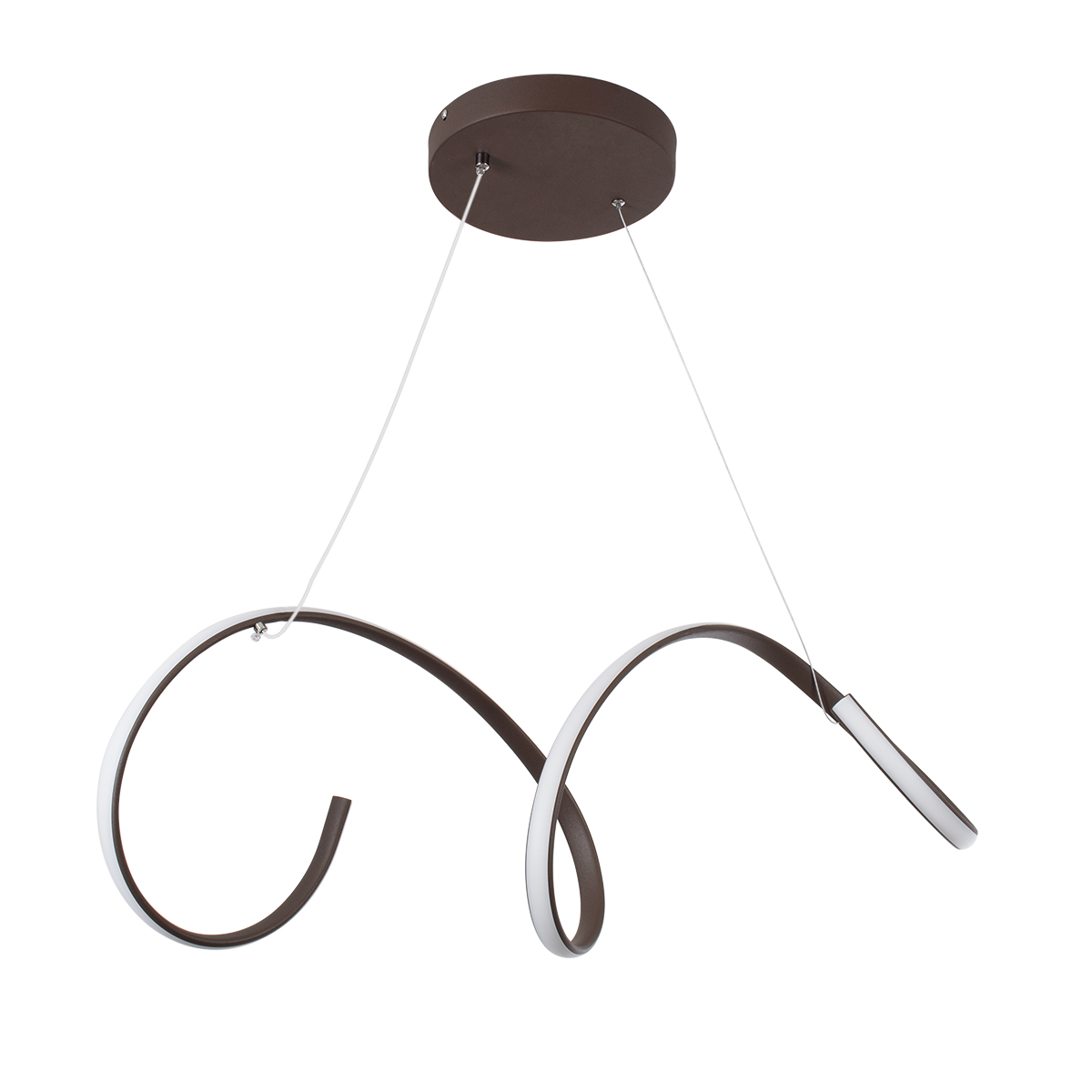 LEDTM® SPIRALE 61287 Μοντέρνο Κρεμαστό Φωτιστικό Οροφής LED 75W 8400lm 300° AC 220-240V IP20 Ρυθμιζόμενο Λευκό CCT με Χειριστήριο από 2700K έως 6000K Dimmable - Lumileds SMD Chip - Καφέ Ματ - Μ72 x Π25 x Υ30cm - 3 Χρόνια Εγγύηση - Image 5