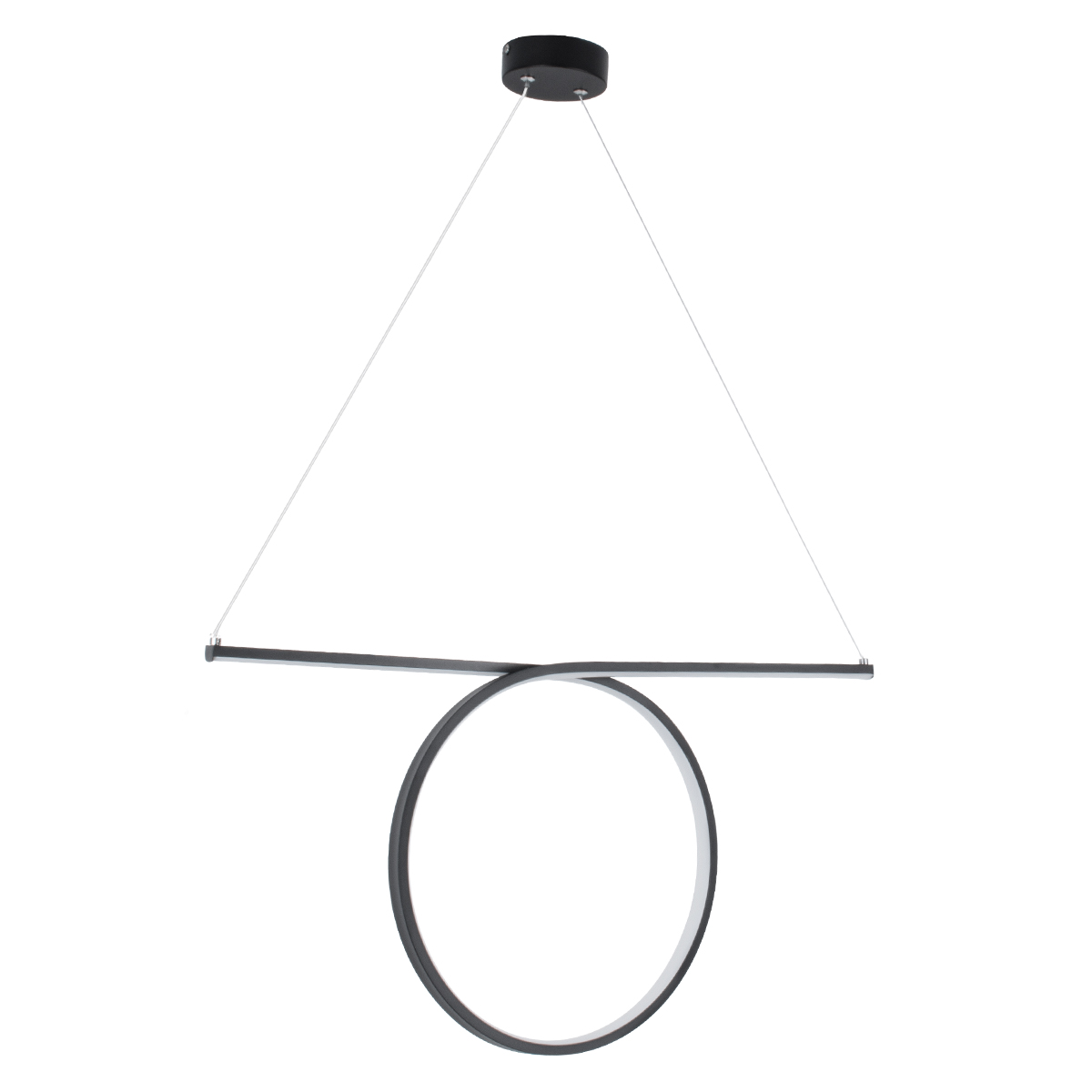 LEDTM® ROME 61294 Μοντέρνο Κρεμαστό Φωτιστικό Οροφής LED 24W 2640lm 200° AC 220-240V IP20 Ρυθμιζόμενο Λευκό CCT με On/Off 2700K/4500K/6000K - Lumileds SMD Chip - Μαύρο Ματ - Μ65.5 x Π4 x Υ33cm - 3 Χρόνια Εγγύηση - Image 3